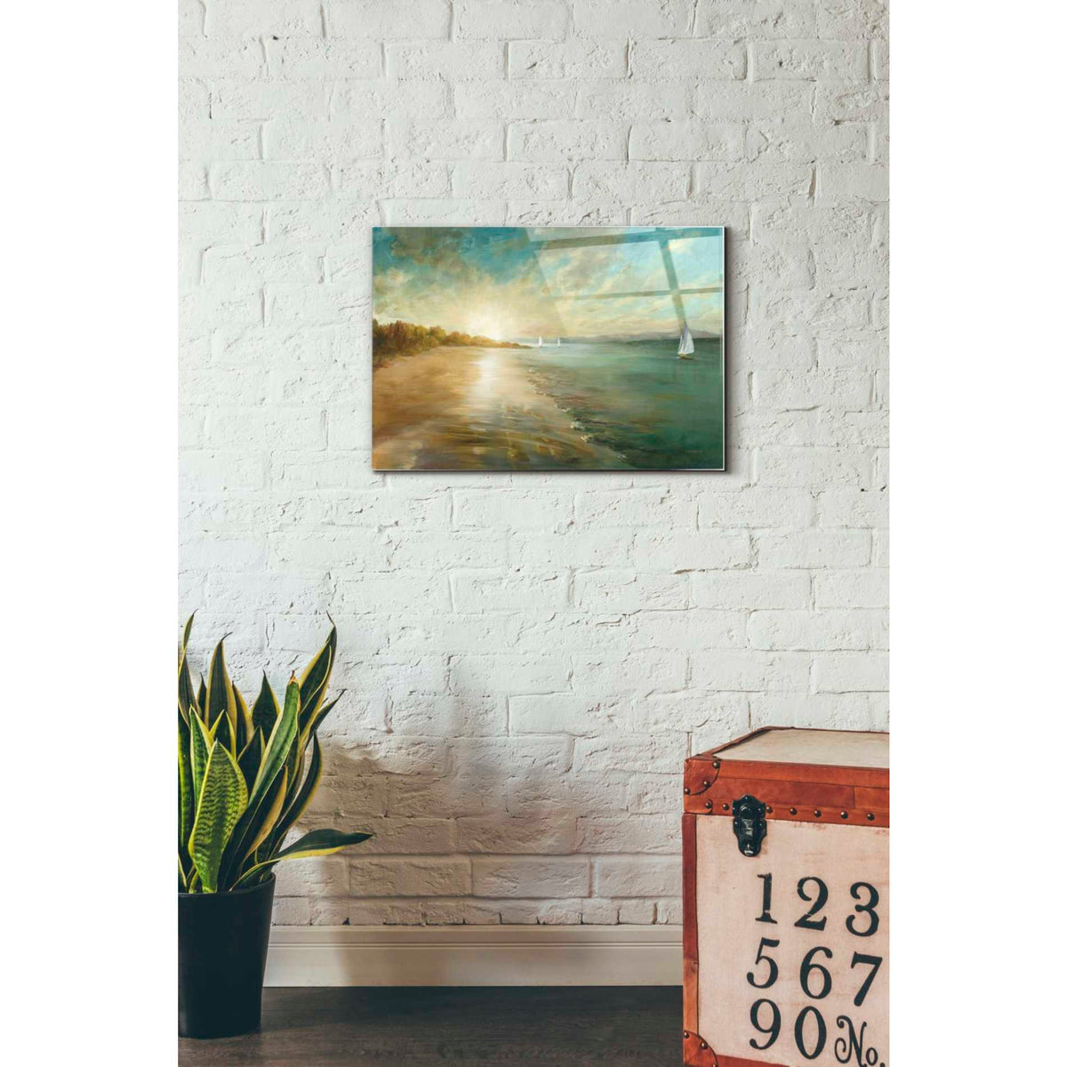Epic Art 'Coastal Glow' by Danhui Nai, Acrylic Glass Wall Art,16x24
