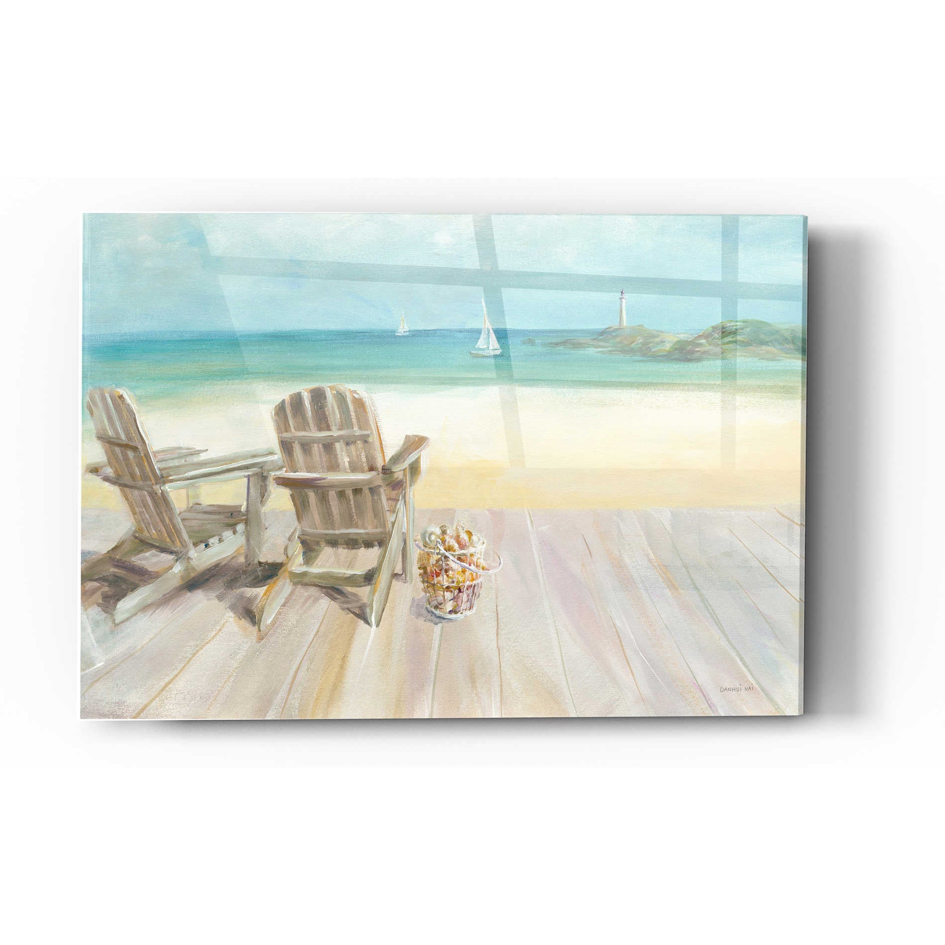 Epic Art 'Seaside Morning' by Danhui Nai, Acrylic Glass Wall Art,16x24