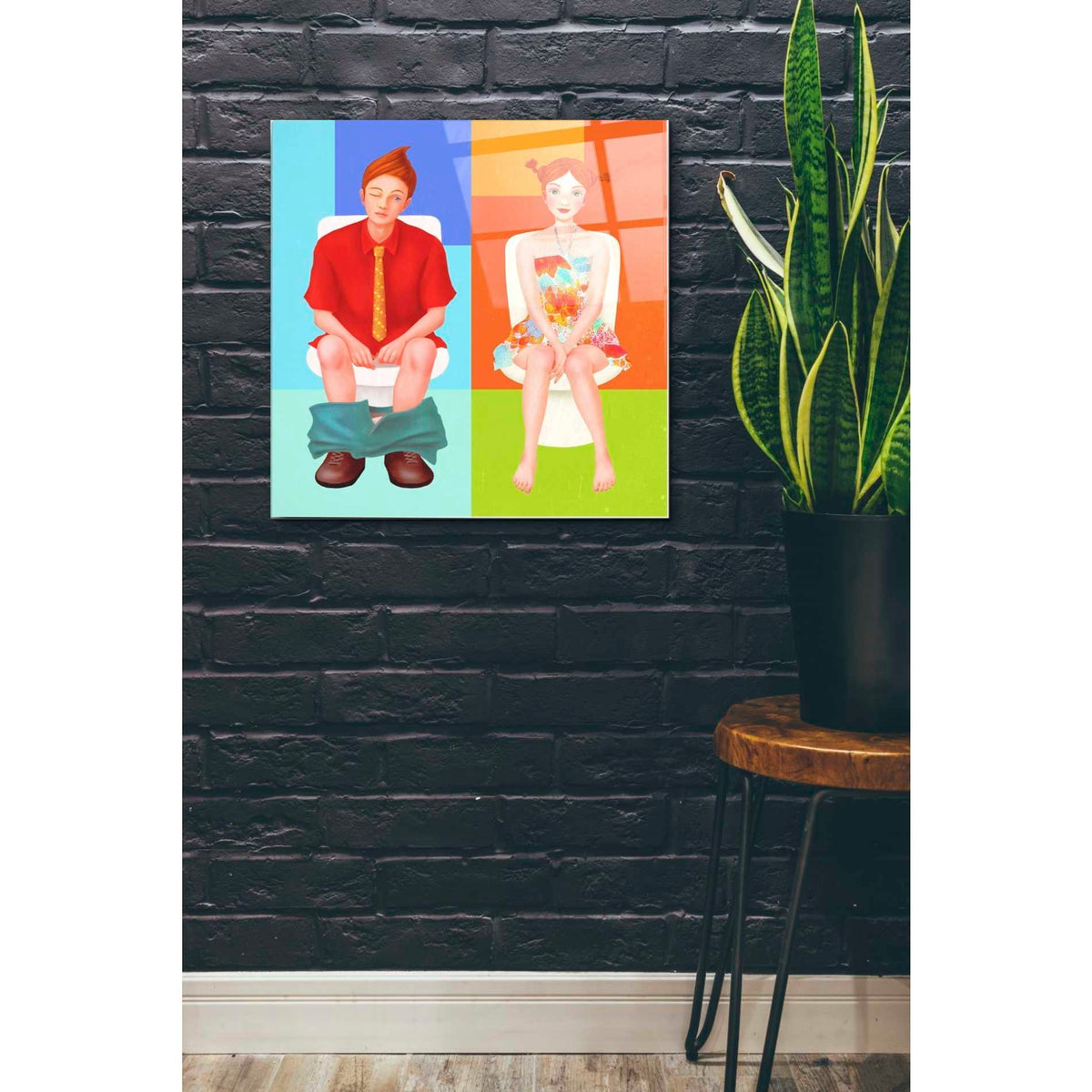 Epic Art 'Boy Meets Girl' by Sai Tamiya, Acrylic Glass Wall Art,24x24