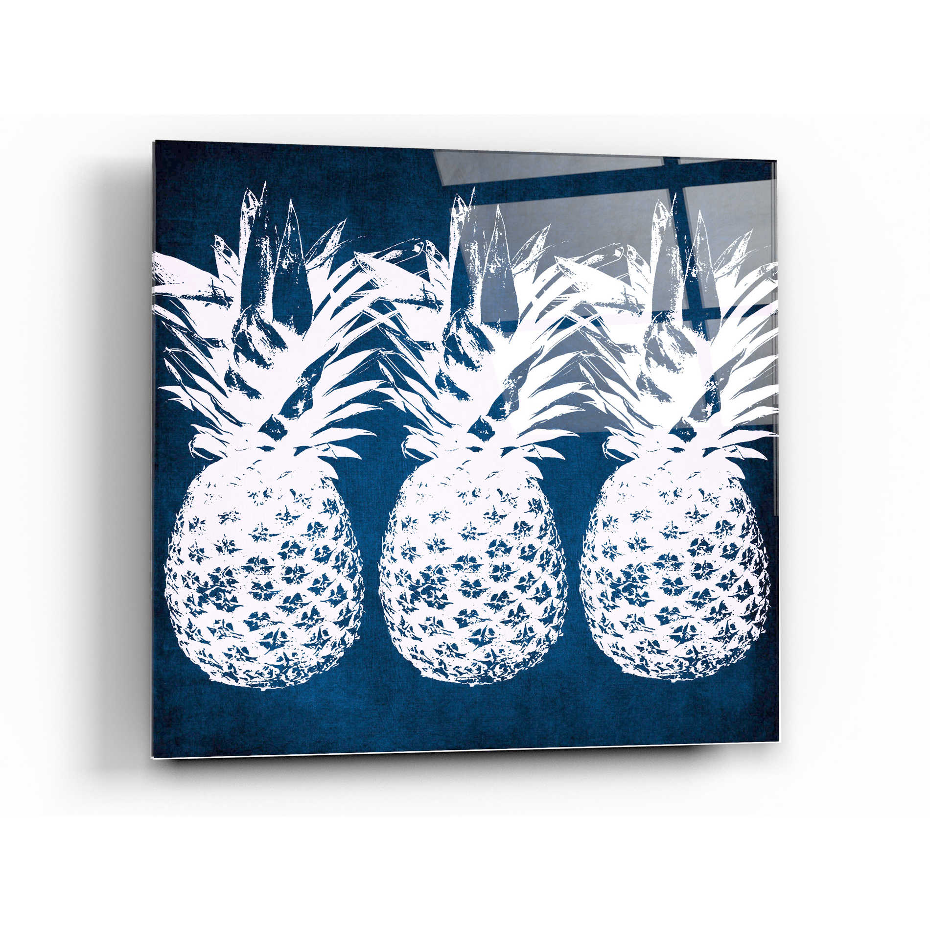 Epic Art 'Indigo Pineapple' by Linda Woods, Acrylic Glass Wall Art,24x24