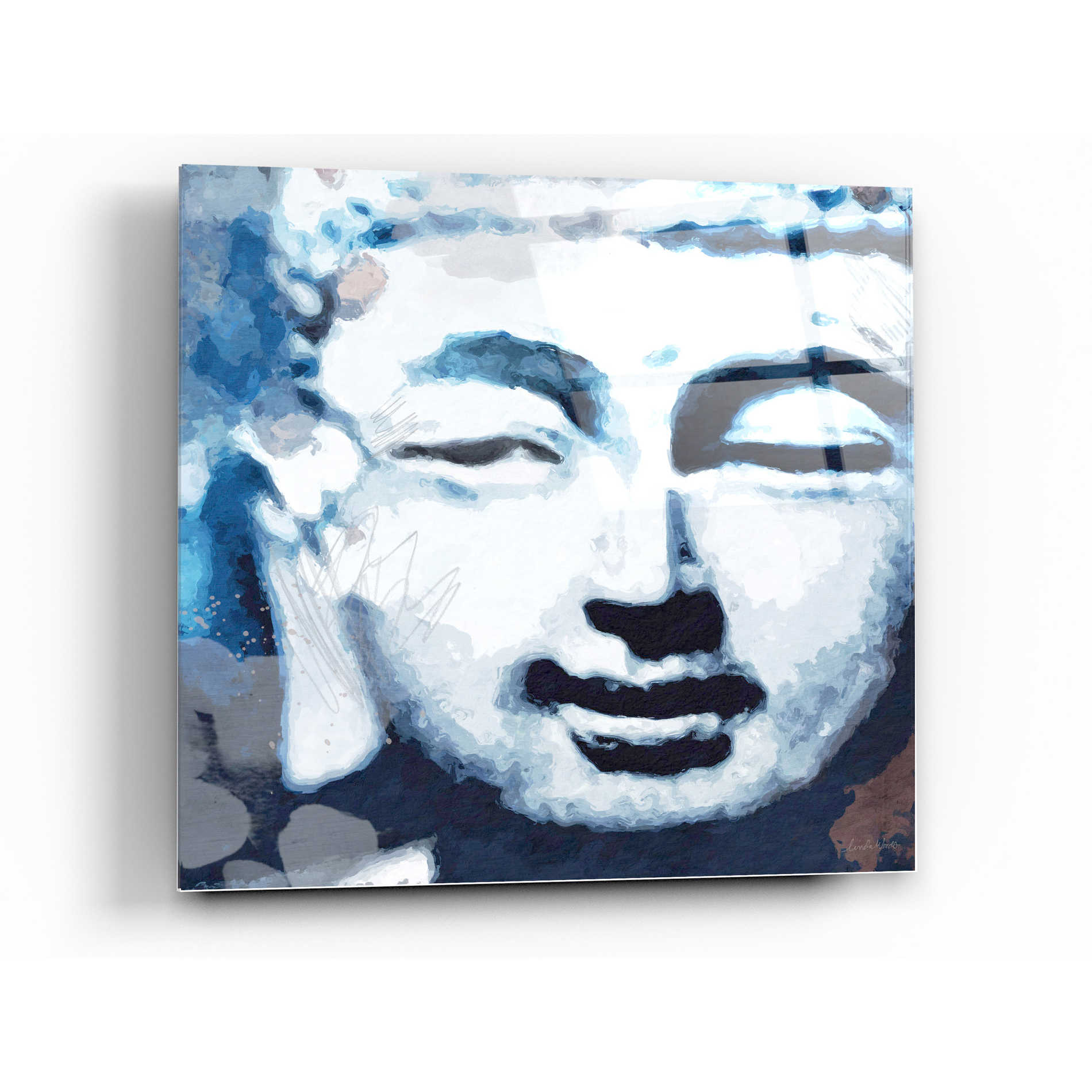Epic Art 'Peaceful Buddha II' by Linda Woods, Acrylic Glass Wall Art,24x24