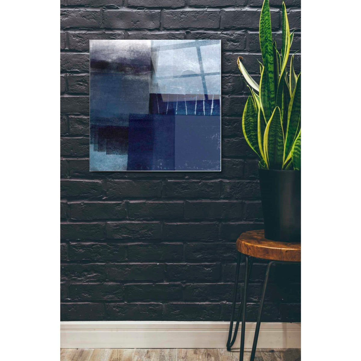 Epic Art 'Blue Abstract I' by Linda Woods, Acrylic Glass Wall Art,24x24