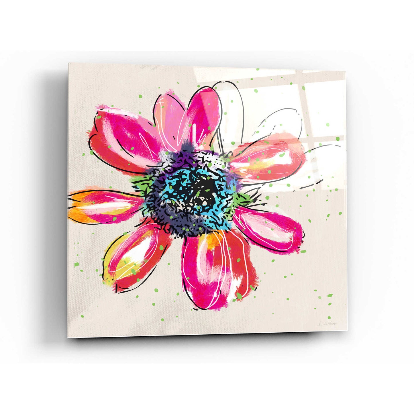 Epic Art 'Colorful Daisy' by Linda Woods, Acrylic Glass Wall Art,24x24