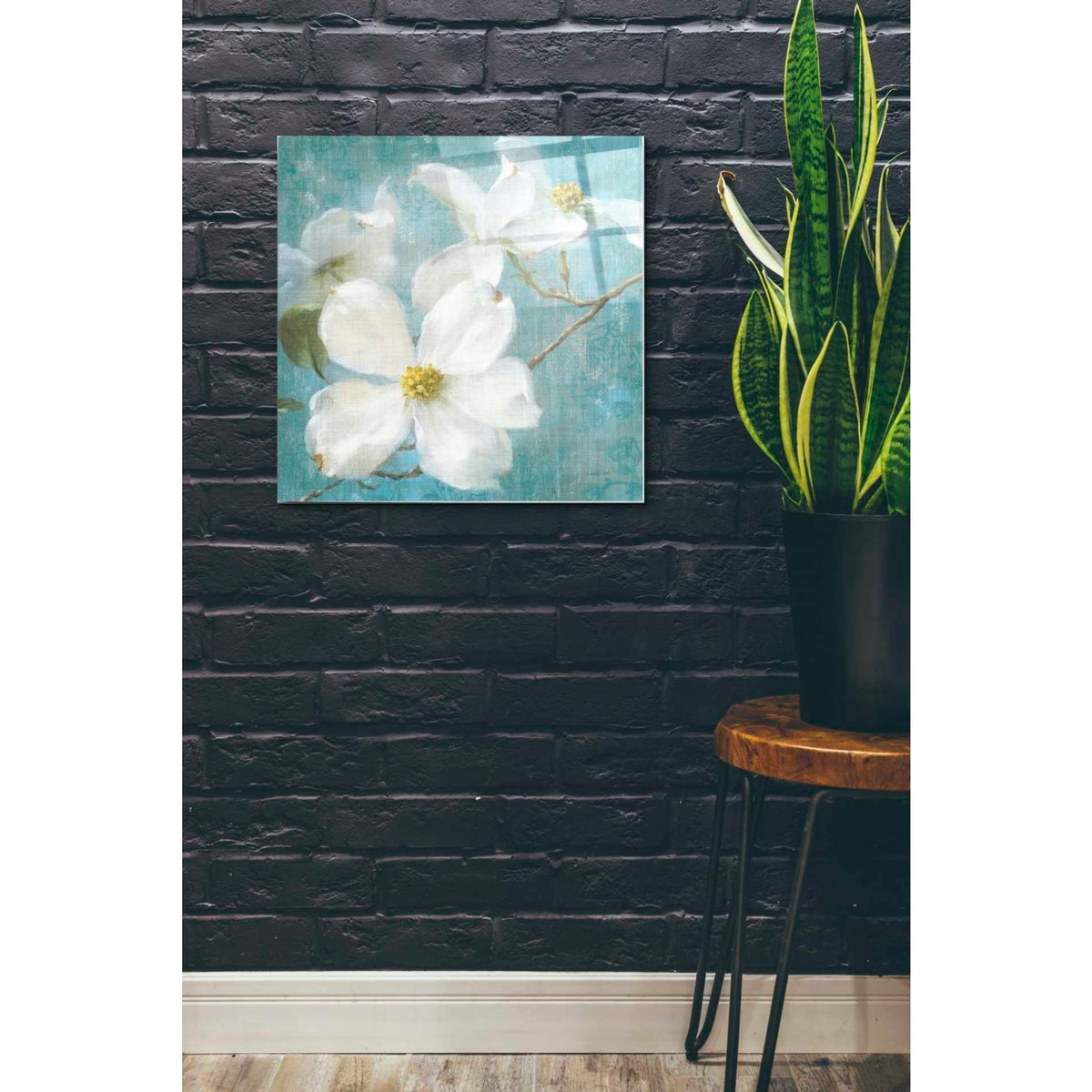 Epic Art 'Indiness Blossom Square Vintage I' by Danhui Nai, Acrylic Glass Wall Art,24x24