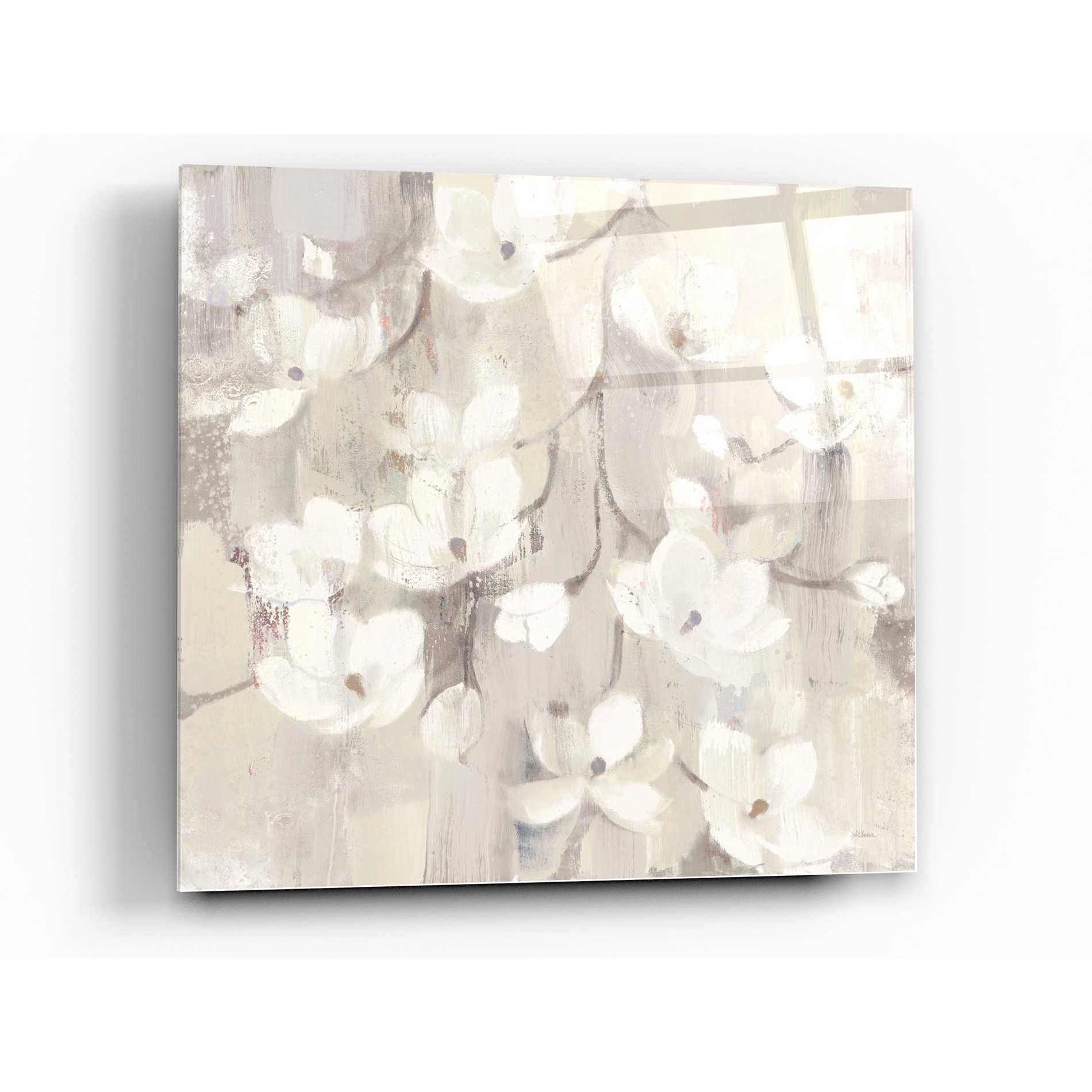 Epic Art 'Magnolias in Spring II Neutral' by Albena Hristova, Acrylic Glass Wall Art,24x24