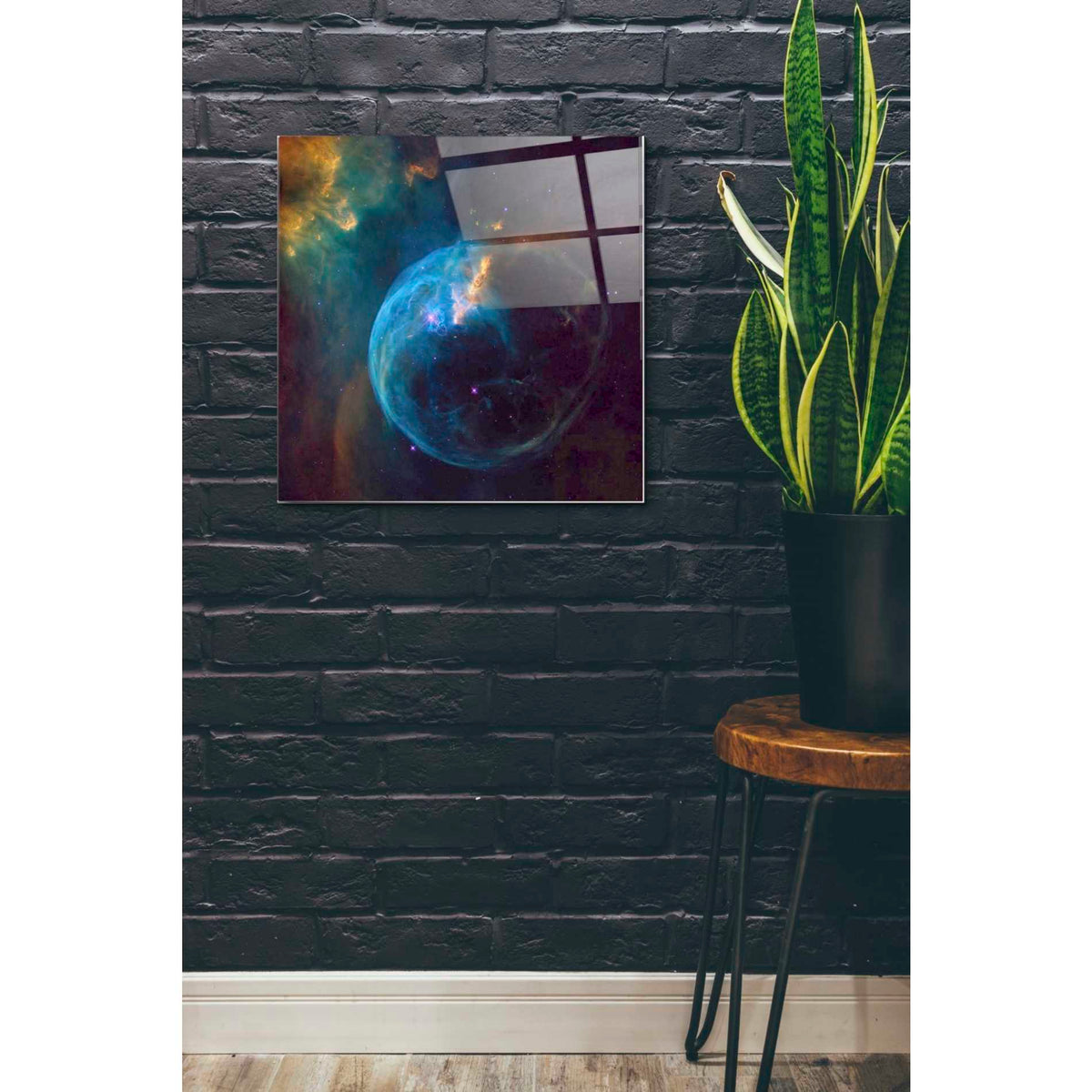 Epic Art "Bubble Nebula" Hubble Space Telescope Acrylic Glass Wall Art,24x24