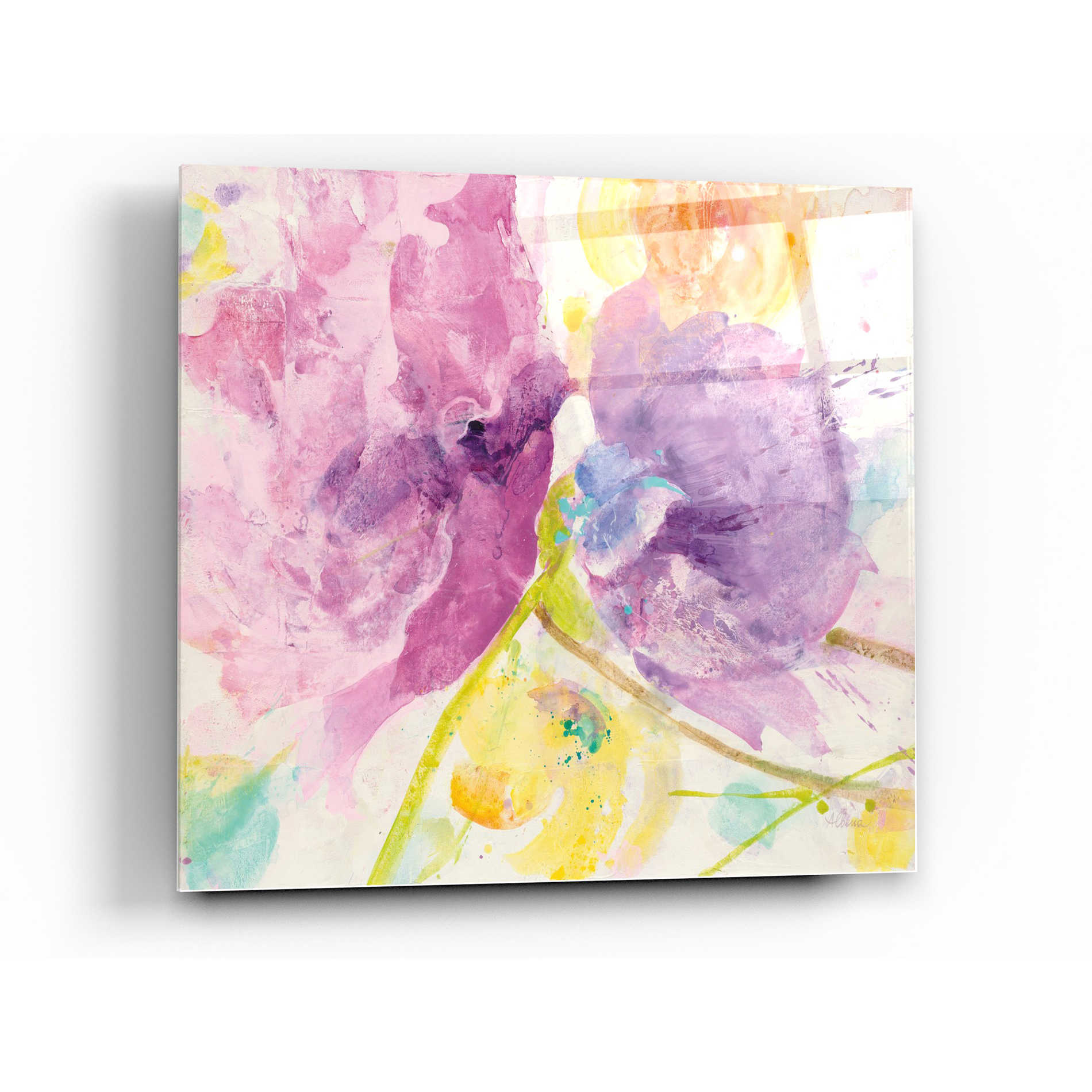 Epic Art 'Spring Abstracts Florals I' by Albena Hristova, Acrylic Glass Wall Art,24x24