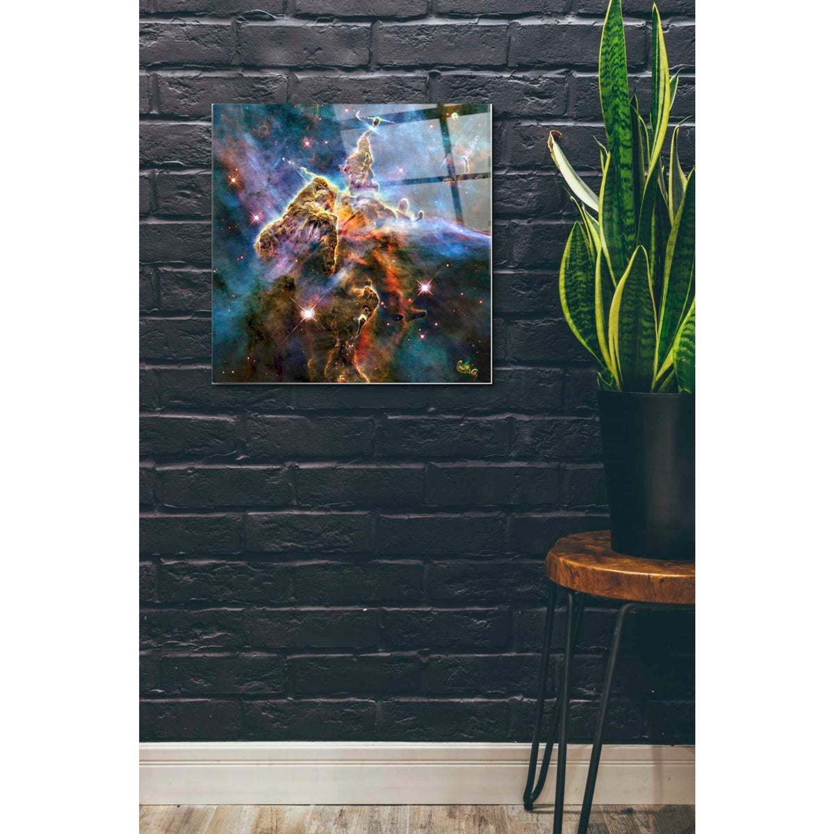Epic Art "Mystic Mountain" Hubble Space Telescope Acrylic Glass Wall Art,24x24