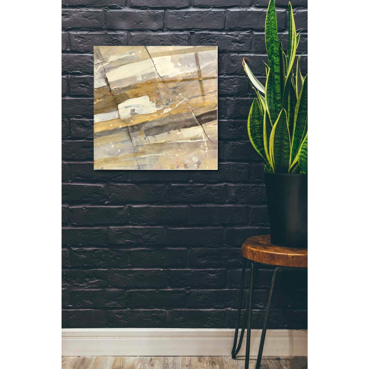 Epic Art 'Gold Streak' by Albena Hristova, Acrylic Glass Wall Art,24x24