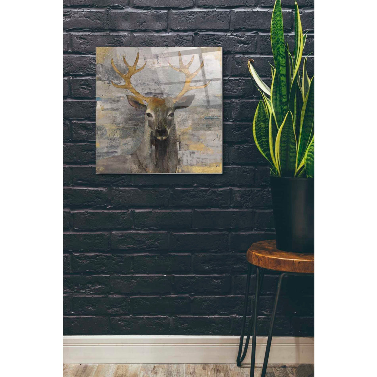 Epic Art 'The Leader Gold Light Grey' by Albena Hristova, Acrylic Glass Wall Art,24x24