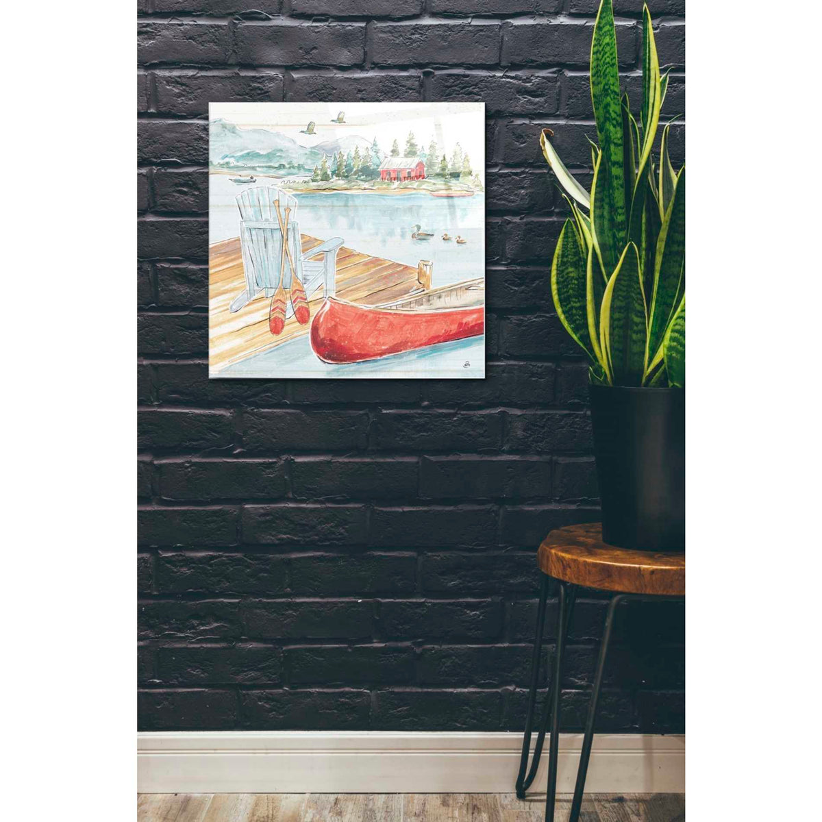 Epic Art 'Lake Moments III' by Daphne Brissonet, Acrylic Glass Wall Art,24x24