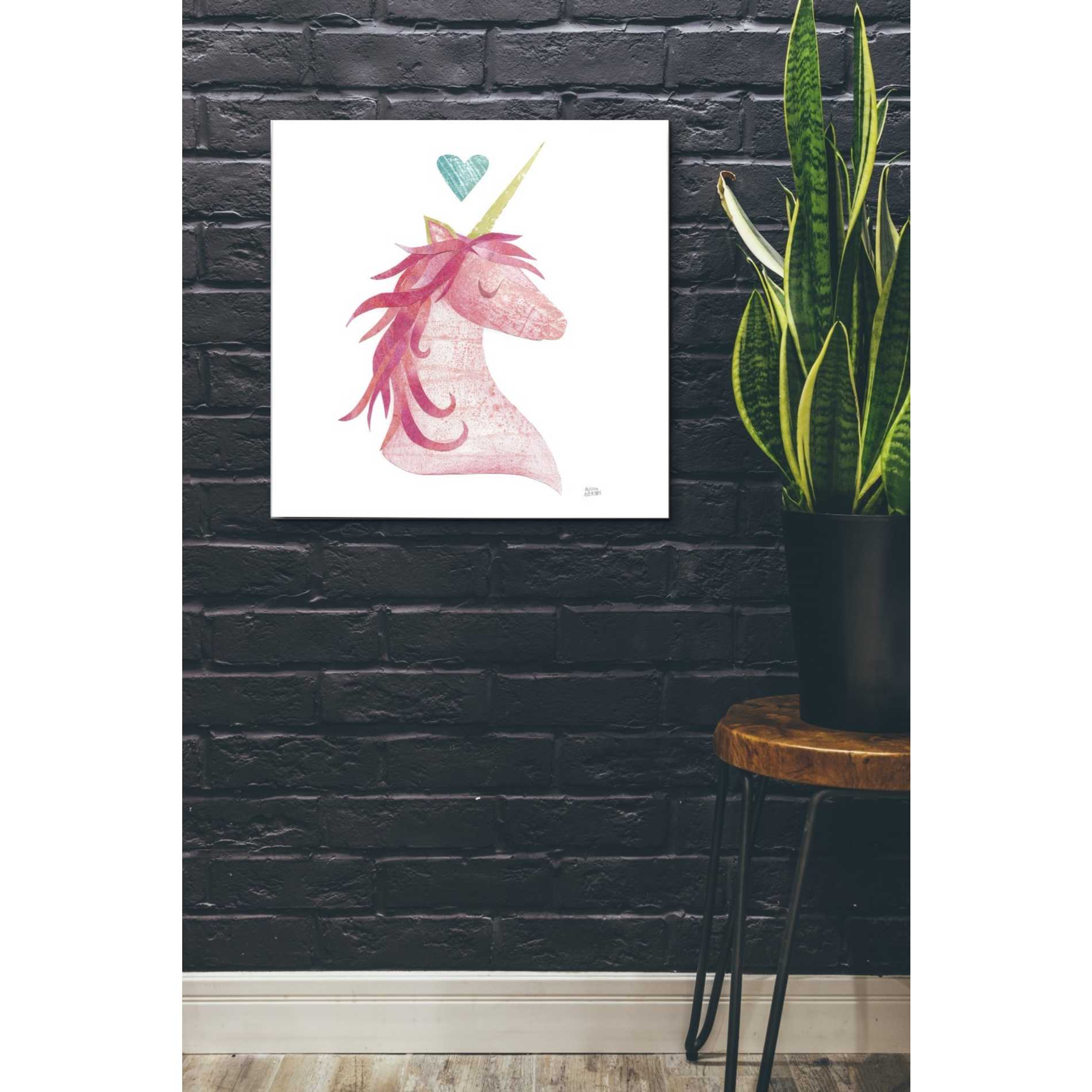 Epic Art 'Unicorn Magic I Heart Sq' by Melissa Averinos, Acrylic Glass Wall Art,24x24