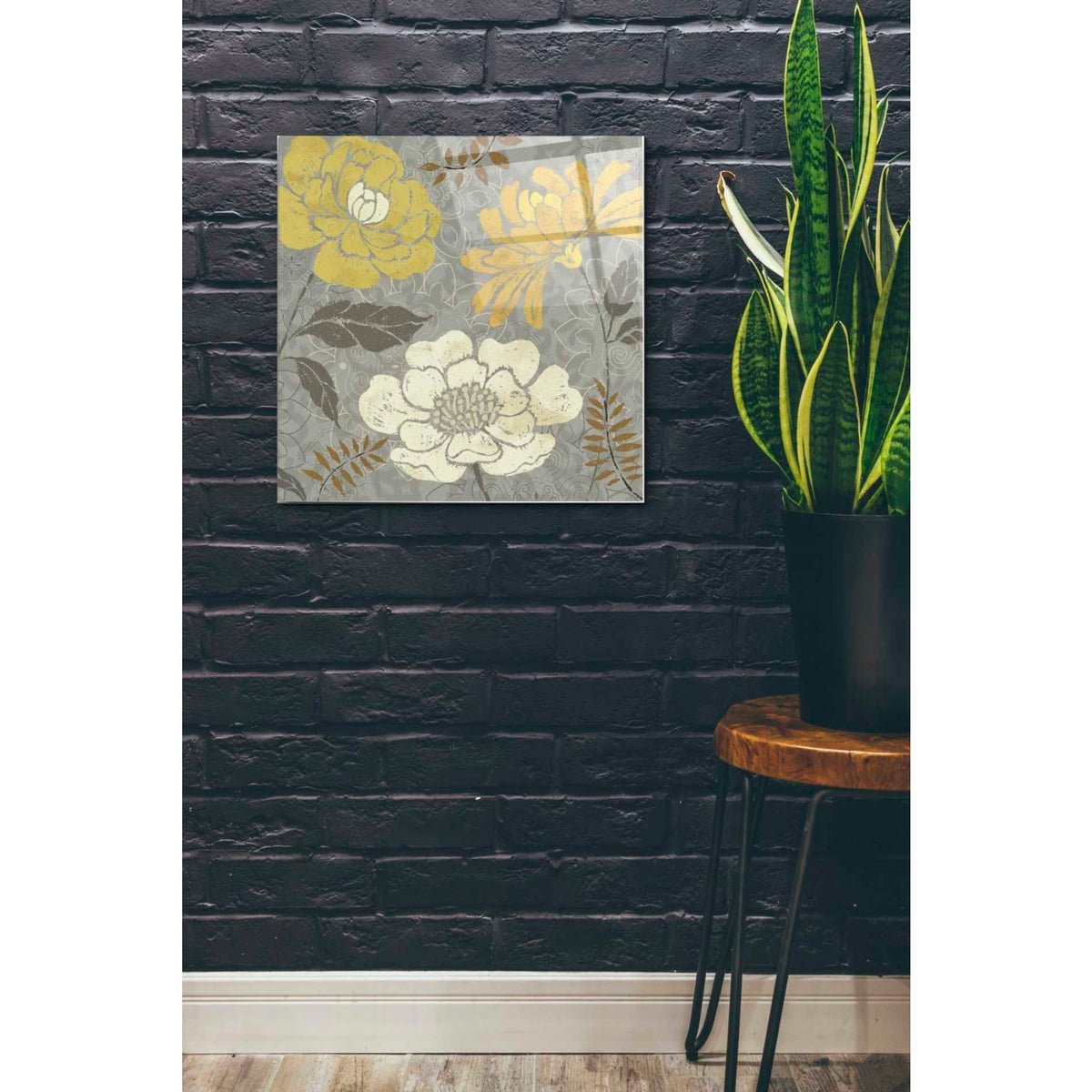 Epic Art 'Morning Tones Gold II' by Daphne Brissonet, Acrylic Glass Wall Art,24x24