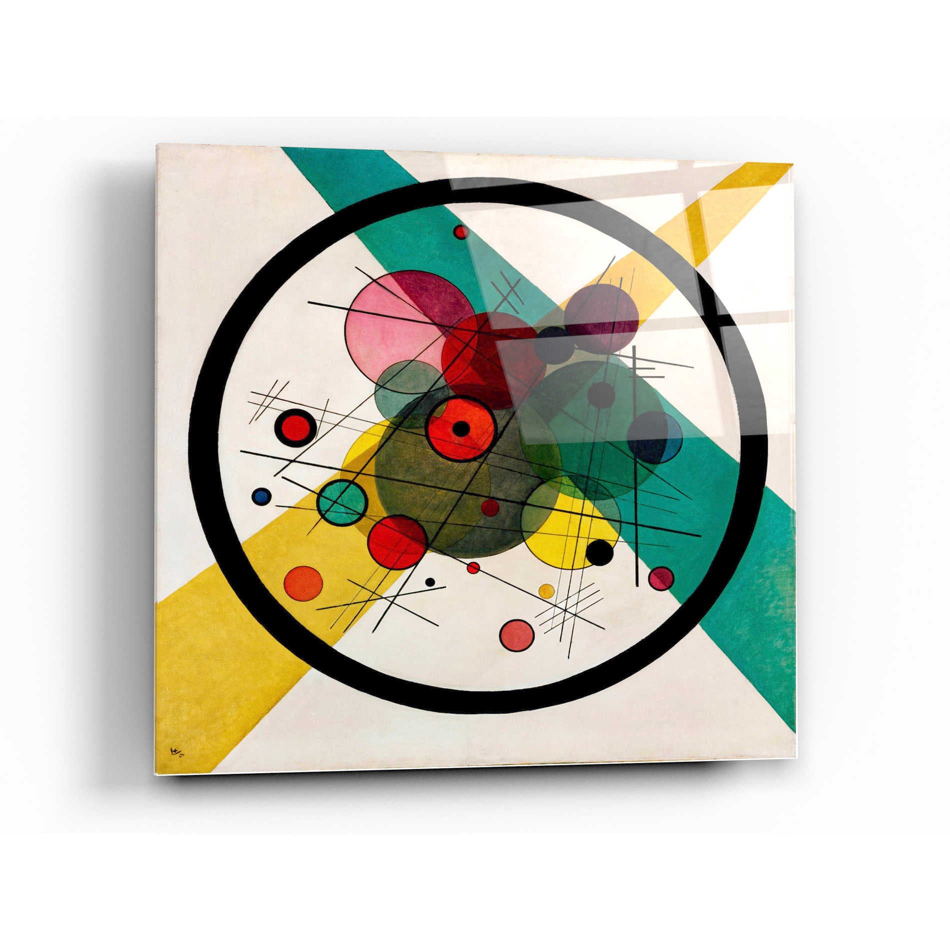 Epic Art 'Circles In A Circle' by Wassily Kandinsky Acrylic Glass Wall Art,24x24