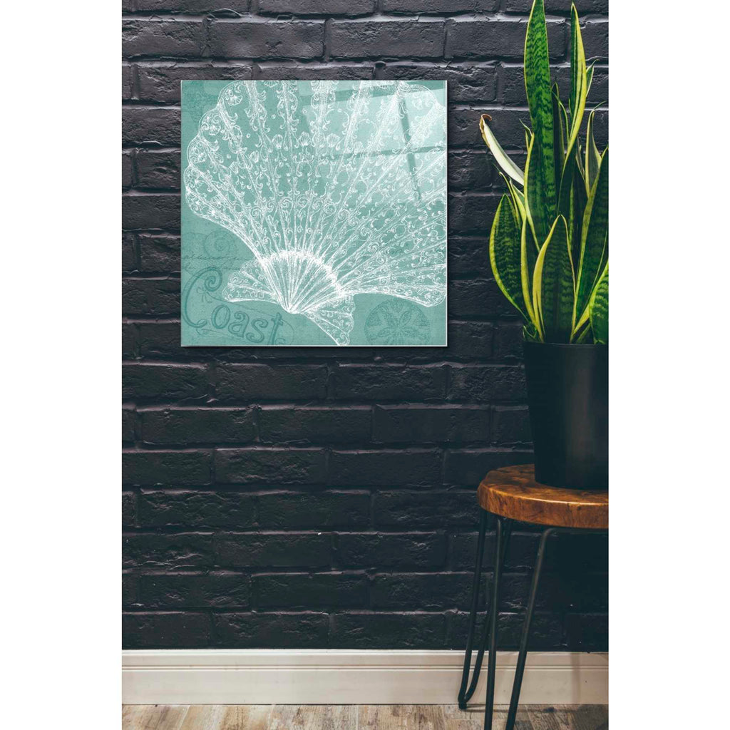 Epic Art 'Aqua Treasure III' by Daphne Brissonet, Acrylic Glass Wall Art,24x24