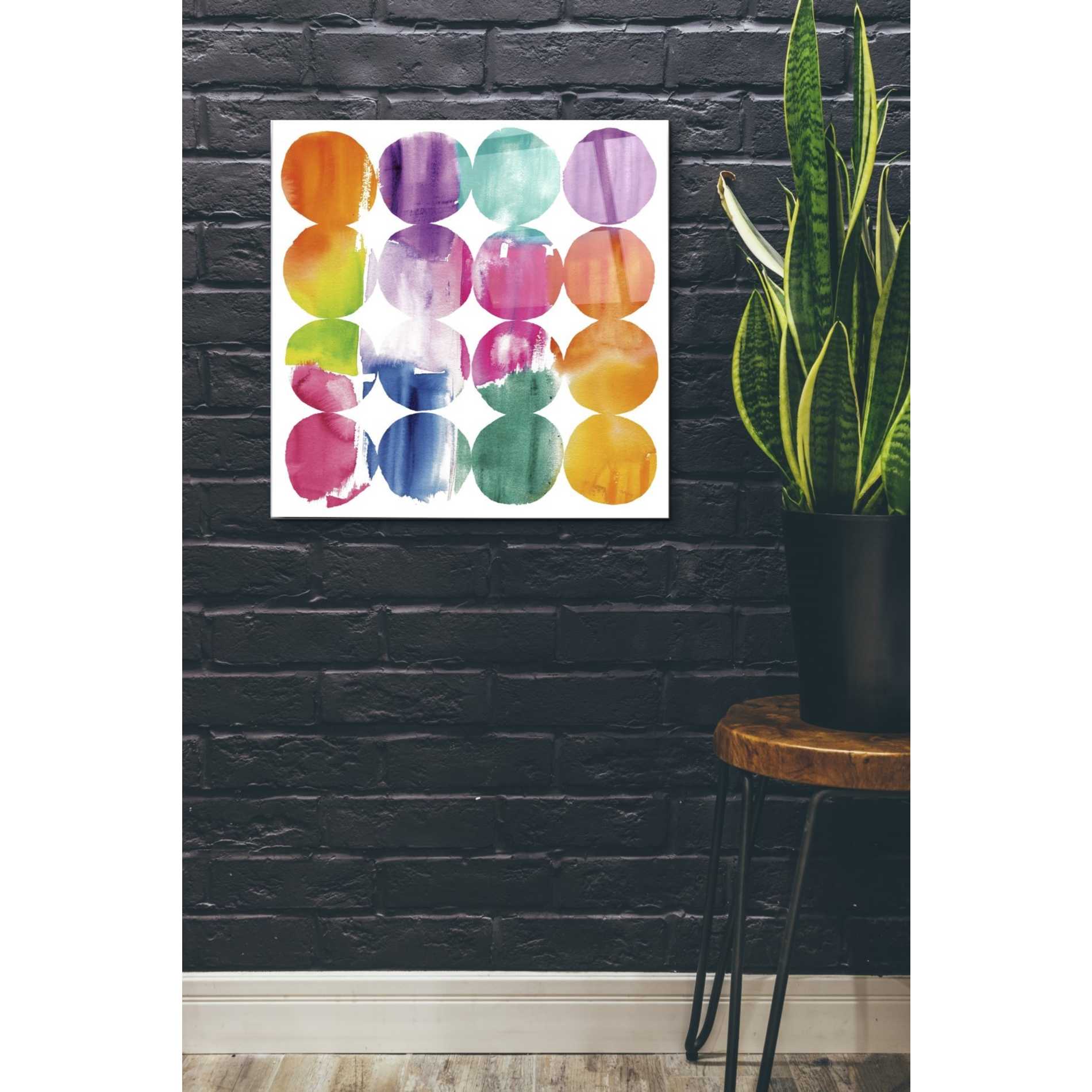 Epic Art 'Spring Dots Crop with White Border' by Elyse DeNeige, Acrylic Glass Wall Art,24x24