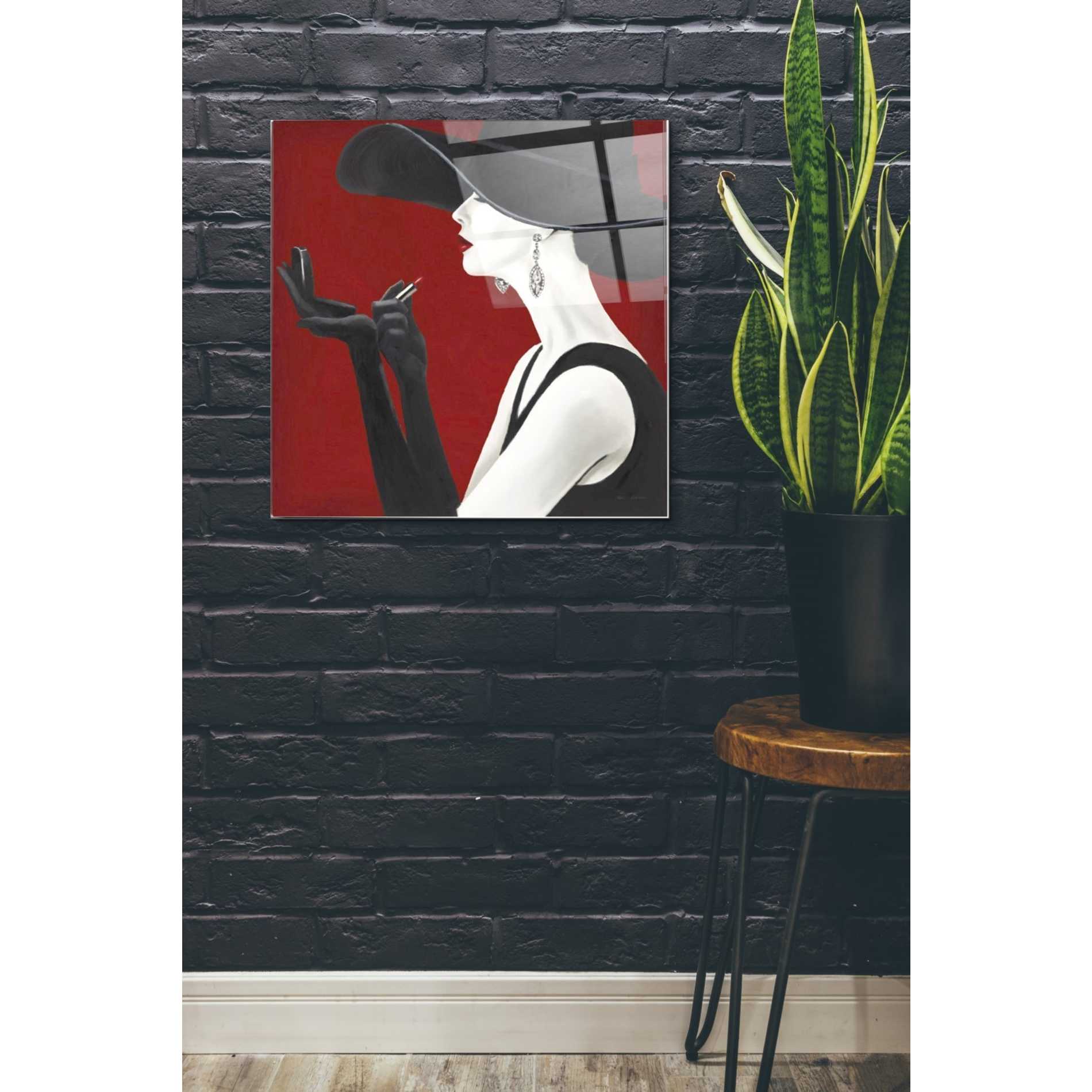 Epic Art 'Haute Chapeau Rouge II' by Marco Fabiano, Acrylic Glass Wall Art,24 x 24