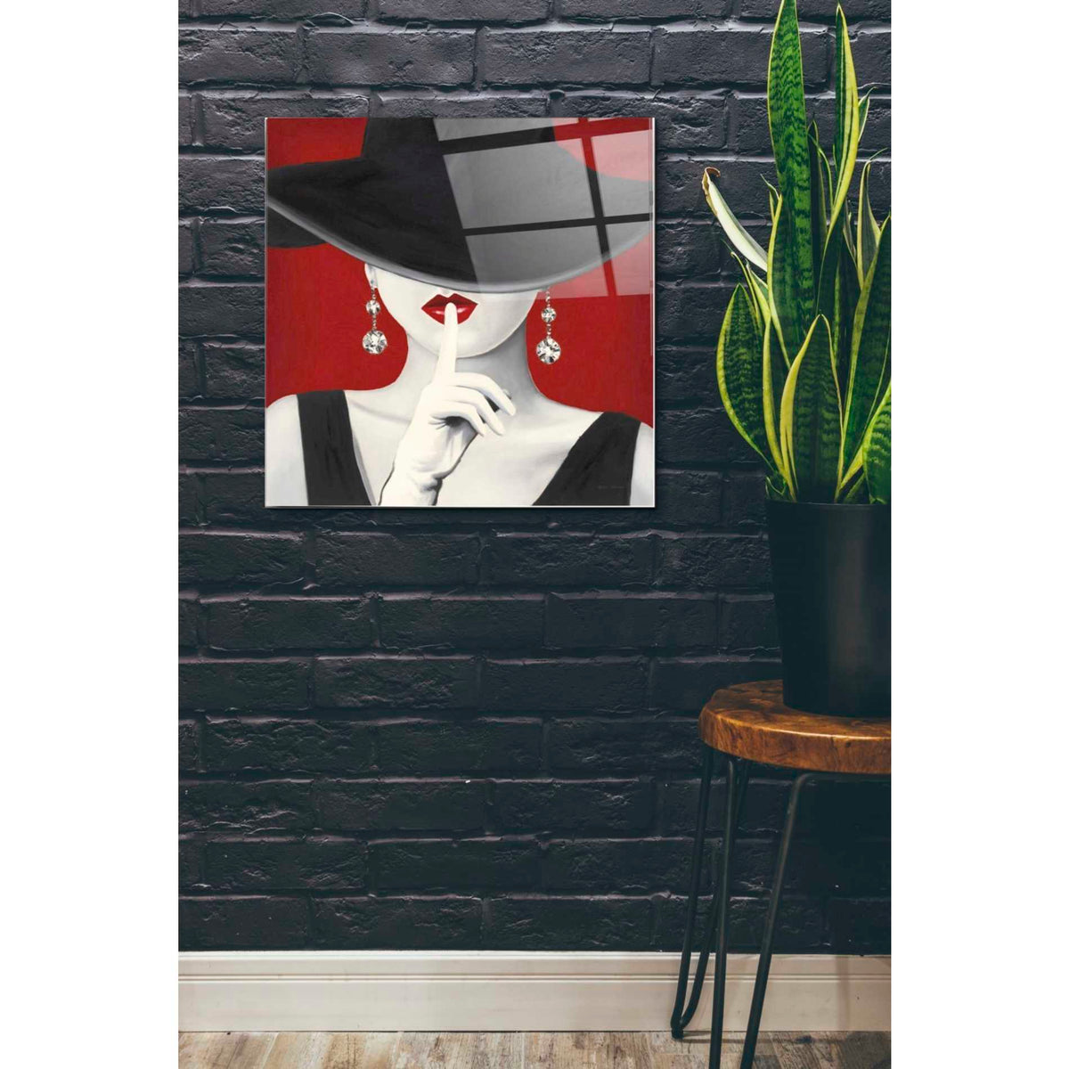 Epic Art 'Haute Chapeau Rouge I' by Marco Fabiano, Acrylic Glass Wall Art,24x24