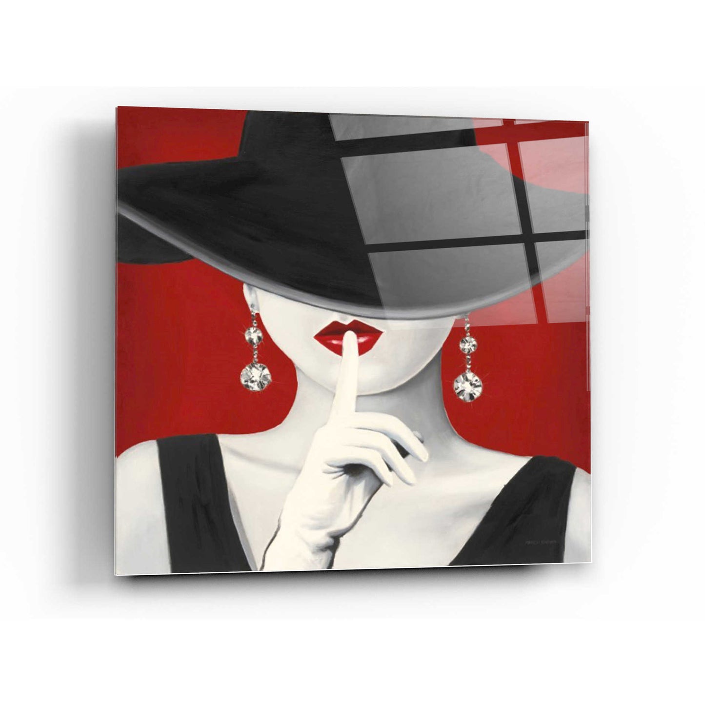 Epic Art 'Haute Chapeau Rouge I' by Marco Fabiano, Acrylic Glass Wall Art,24x24