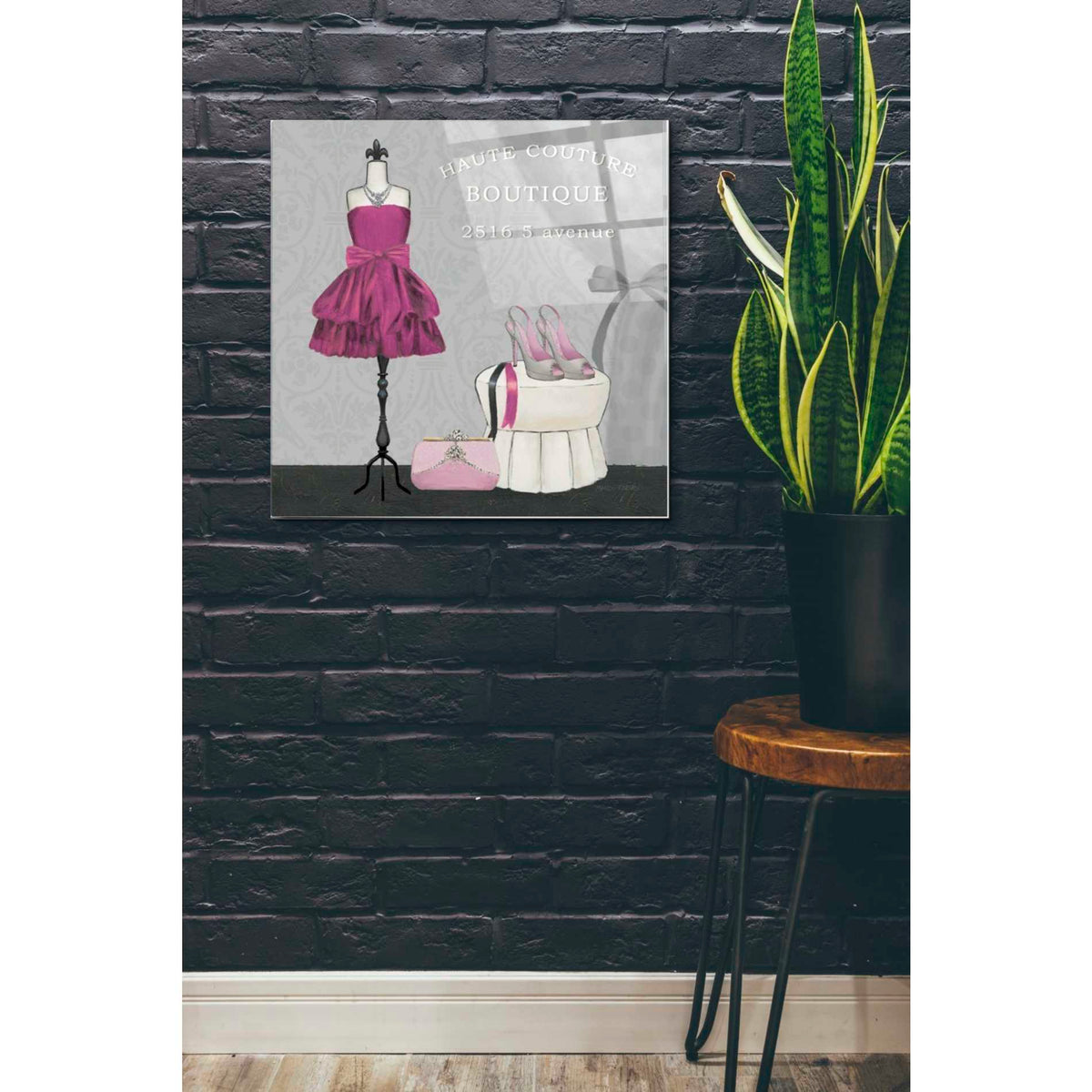 Epic Art 'Dress Fitting Boutique Sq II' by Marco Fabiano, Acrylic Glass Wall Art,24x24