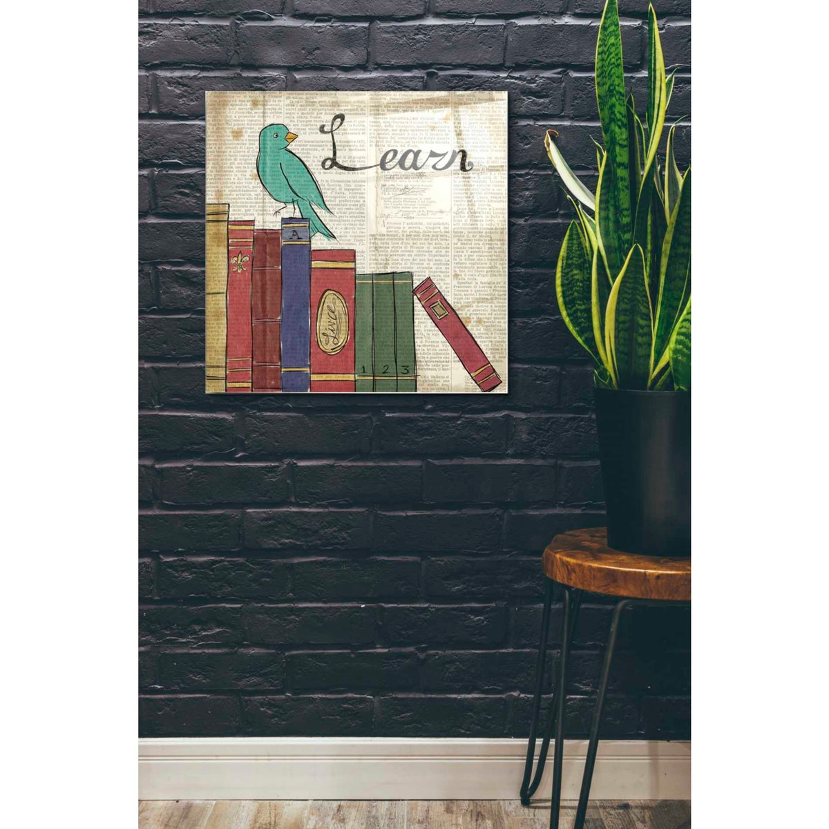 Epic Art 'Bird Inspiration Learn' by Elyse DeNeige, Acrylic Glass Wall Art,24x24