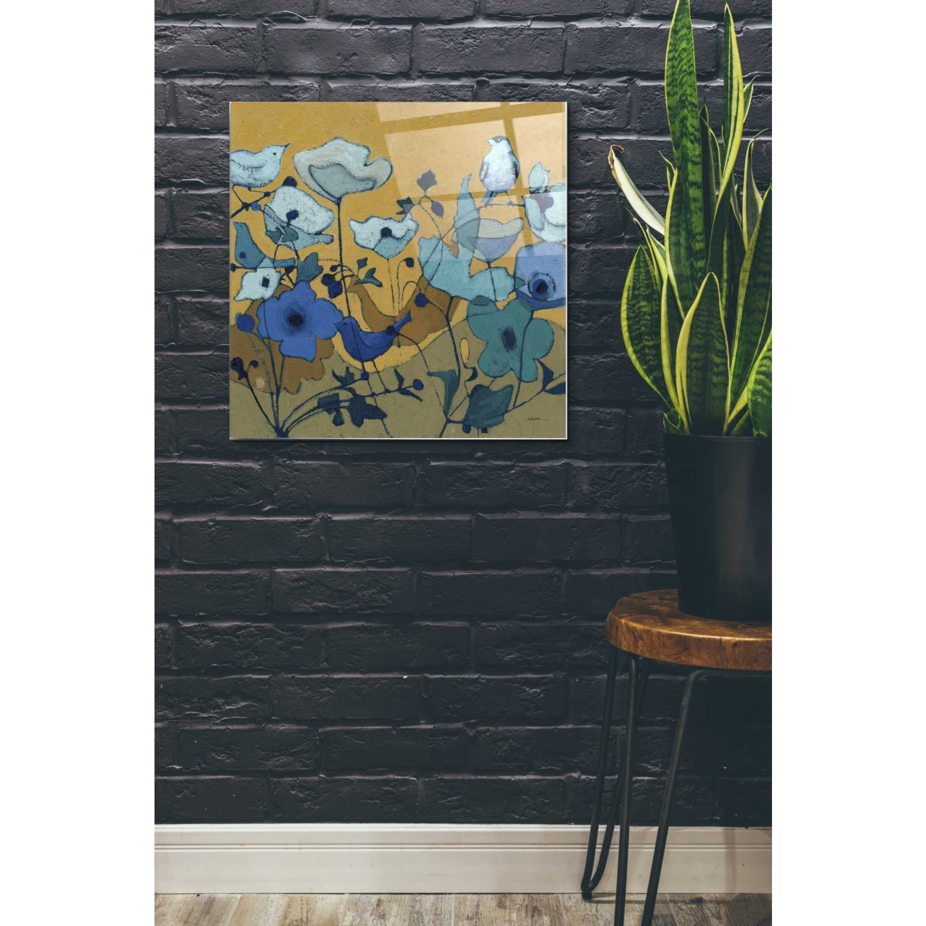 Epic Art 'Birdy Birdy Royal Blue' by Shirley Novak, Acrylic Glass Wall Art,24x24