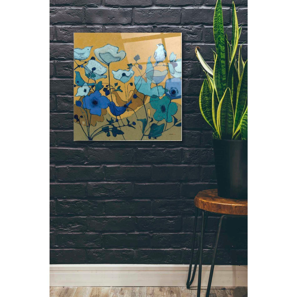 Epic Art 'Birdy Birdy Royal Blue' by Shirley Novak, Acrylic Glass Wall Art,24x24