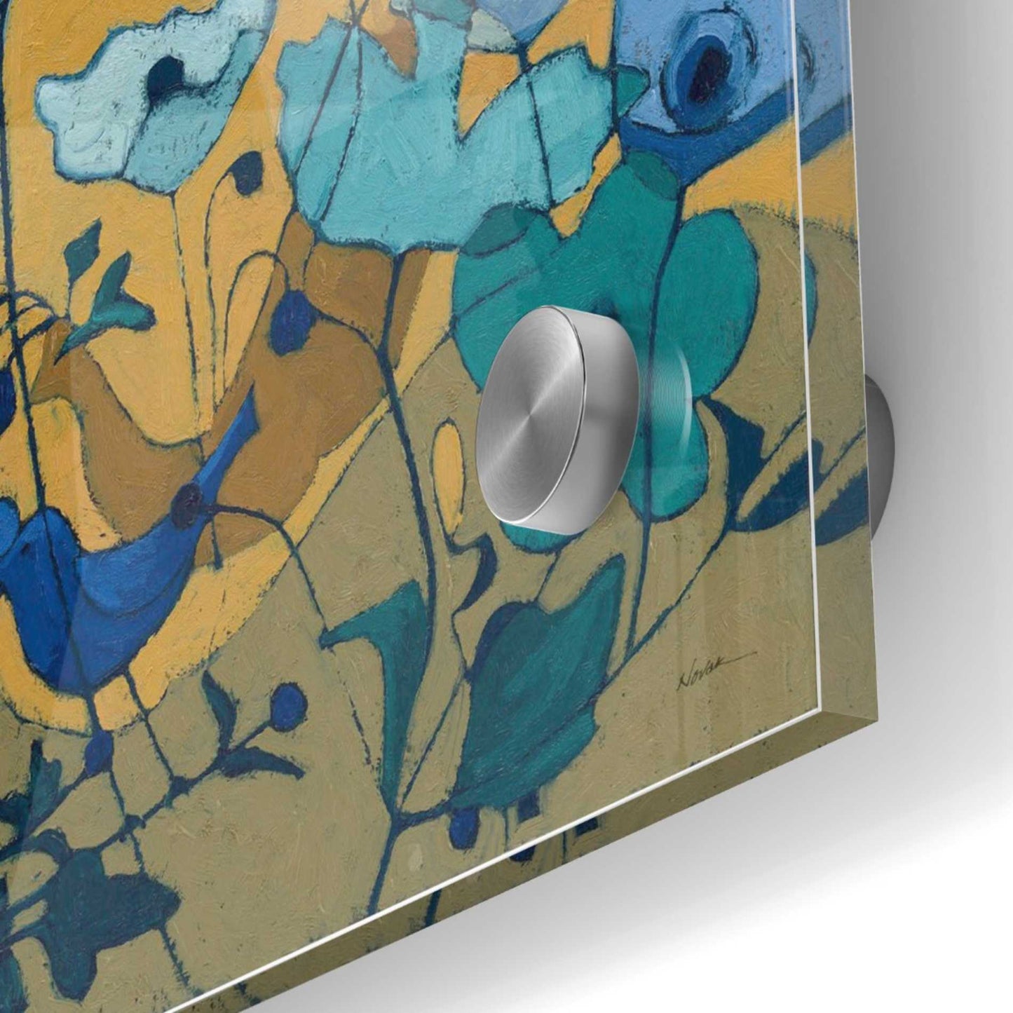 Epic Art 'Birdy Birdy Royal Blue' by Shirley Novak, Acrylic Glass Wall Art,24x24