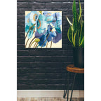 Epic Art 'Le Pavots Bleu' by Shirley Novak, Acrylic Glass Wall Art,24x24