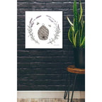 Epic Art 'Happy to Bee Home II' by Sara Zieve Miller, Acrylic Glass Wall Art,24x24