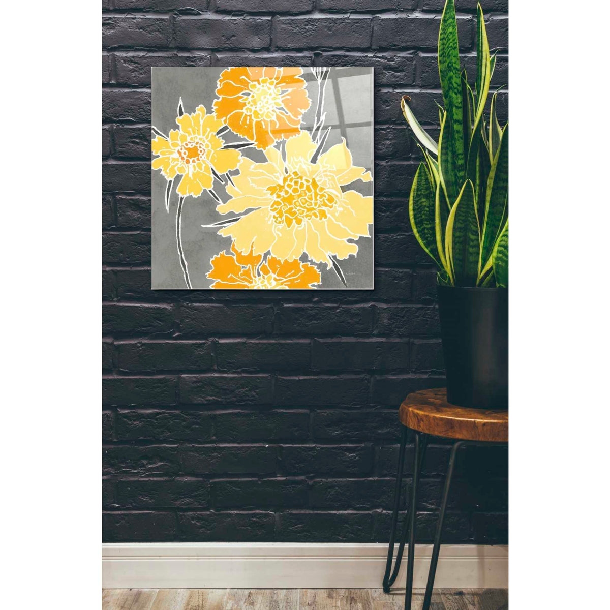 Epic Art 'Cloisonne Beauty I Gray' by Shirley Novak, Acrylic Glass Wall Art,24x24