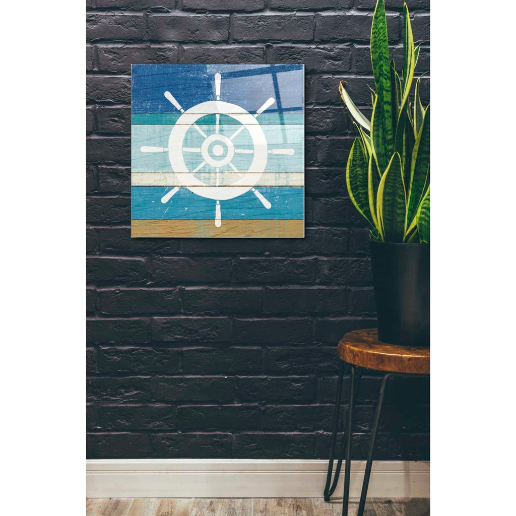 Epic Art 'Beachscape VI Helm White' by Michael Mullan, Acrylic Glass Wall Art,24x24