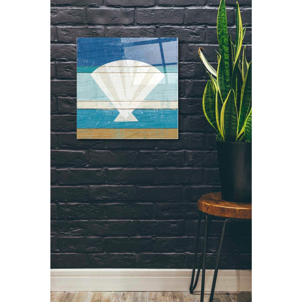 Epic Art 'Beachscape Shell' by Michael Mullan, Acrylic Glass Wall Art,24x24