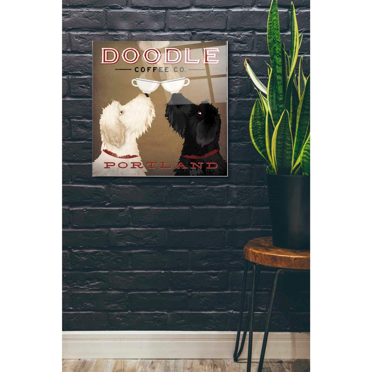 Epic Art 'Doodle Coffee Double IV Portland' by Ryan Fowler, Acrylic Glass Wall Art,24x24