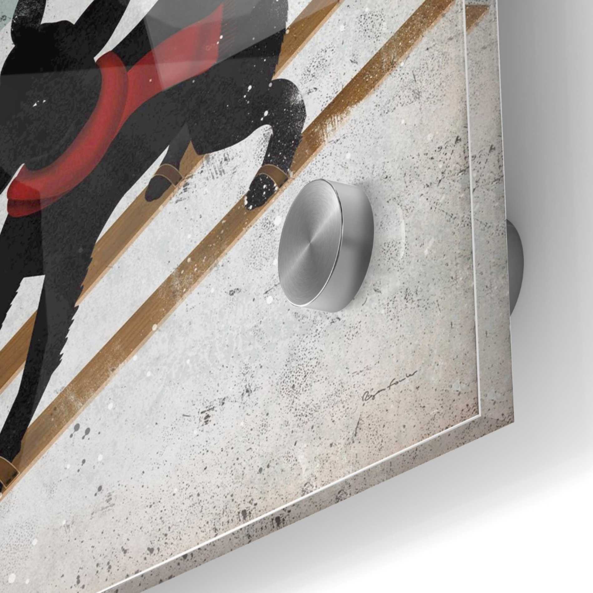 Epic Art 'Black Dog Ski' by Ryan Fowler, Acrylic Glass Wall Art,24x24