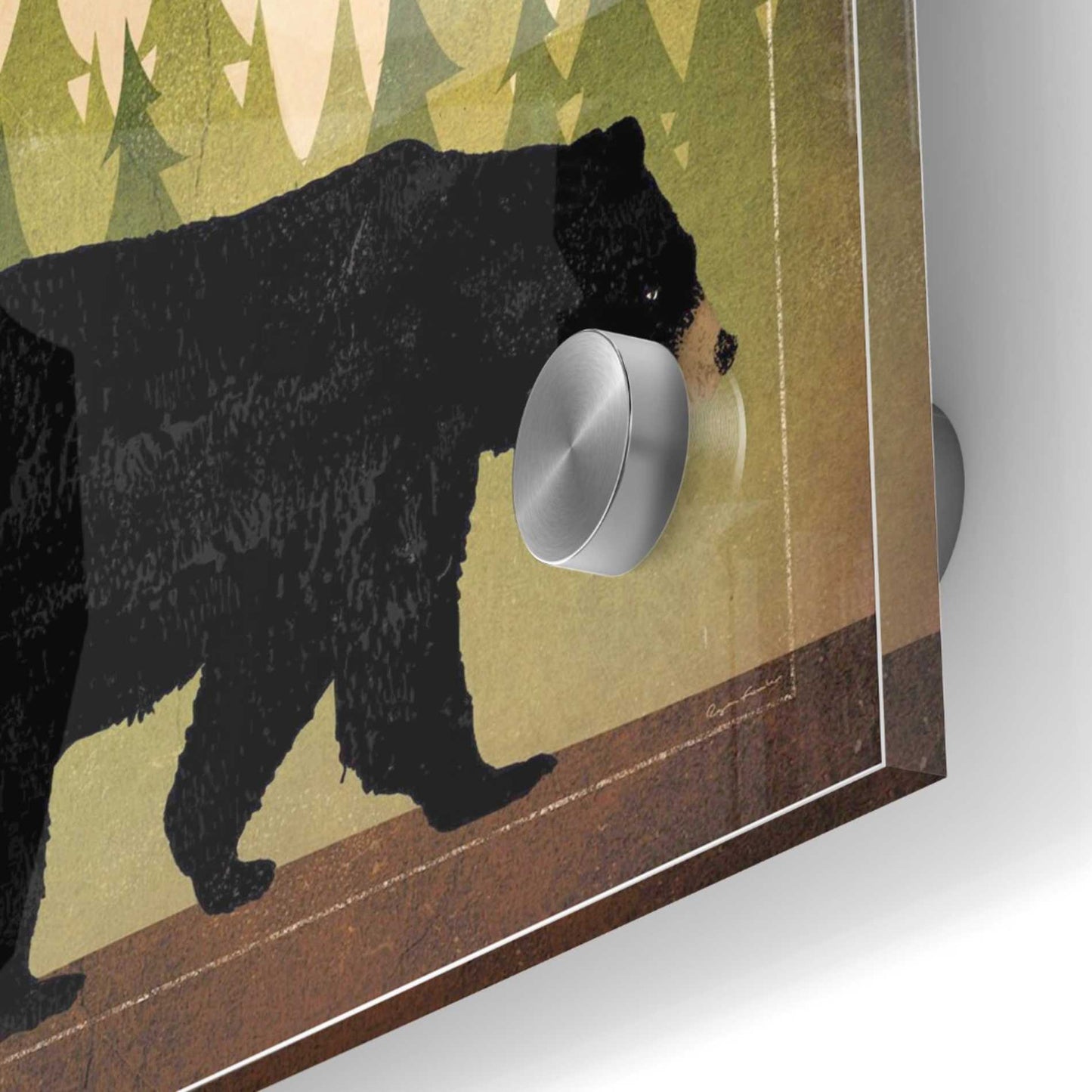 Epic Art 'Take a Hike Bear Black Bear Stout' by Ryan Fowler, Acrylic Glass Wall Art,24x24