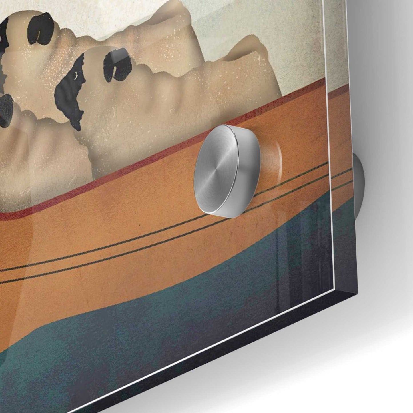 Epic Art 'Three Pugs in a Canoe v' by Ryan Fowler, Acrylic Glass Wall Art,24x24