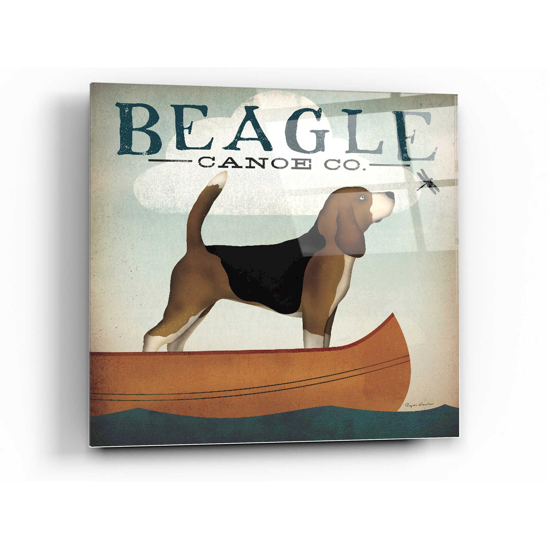 Epic Art 'Beagle Canoe Co' by Ryan Fowler, Acrylic Glass Wall Art,24x24