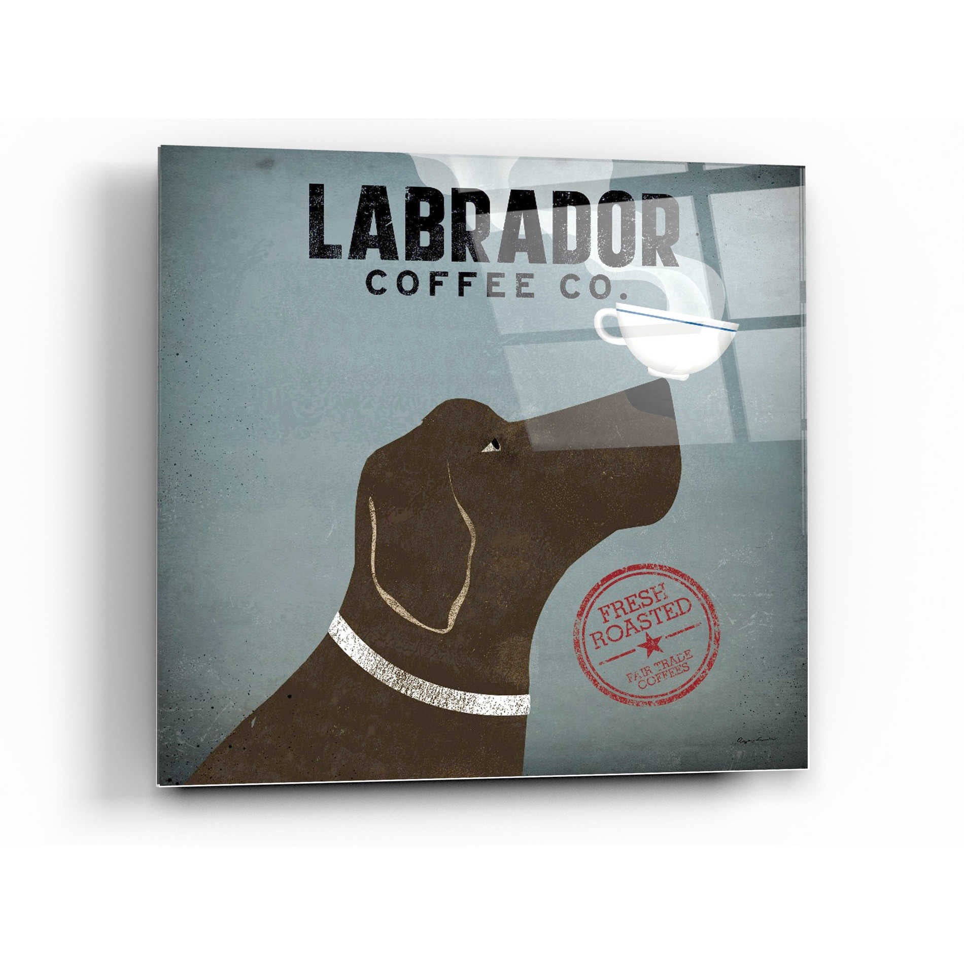 Epic Art 'Labrador Coffee Co' by Ryan Fowler, Acrylic Glass Wall Art,24x24