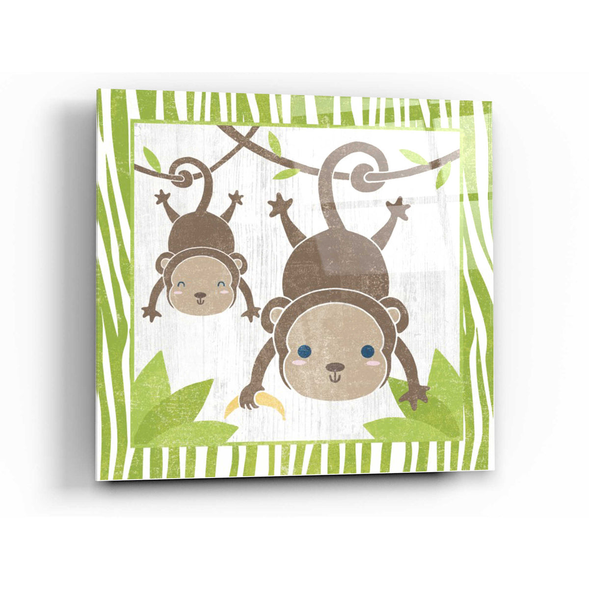 Epic Art 'Safari Fun Monkey' by Moira Hershey, Acrylic Glass Wall Art,24x24