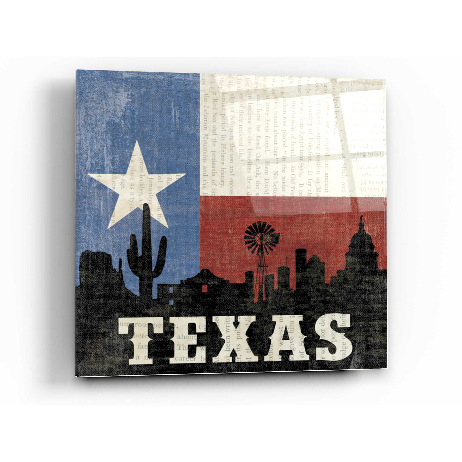 Epic Art 'Texas' by Moira Hershey, Acrylic Glass Wall Art,24x24