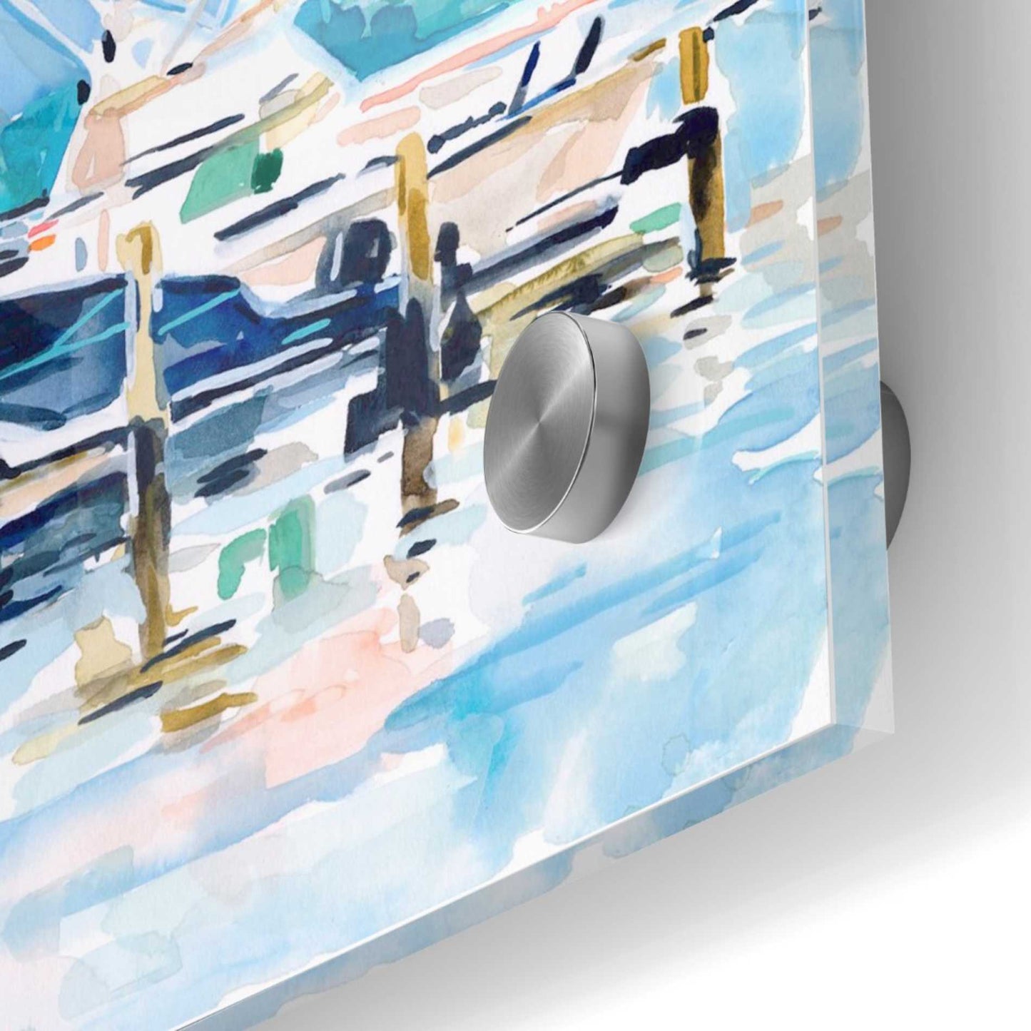 Epic Art 'Watercolor Marina II' by Emma Scarvey Acrylic Glass Wall Art,24x24