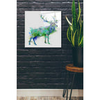 Epic Art 'Deer 1 Rainbow Splash Green Blue' by Fab Funky Acrylic Glass Wall Art,24x24