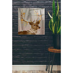 Epic Art 'Deer with Gold Bells' by Fab Funky Acrylic Glass Wall Art,24x24
