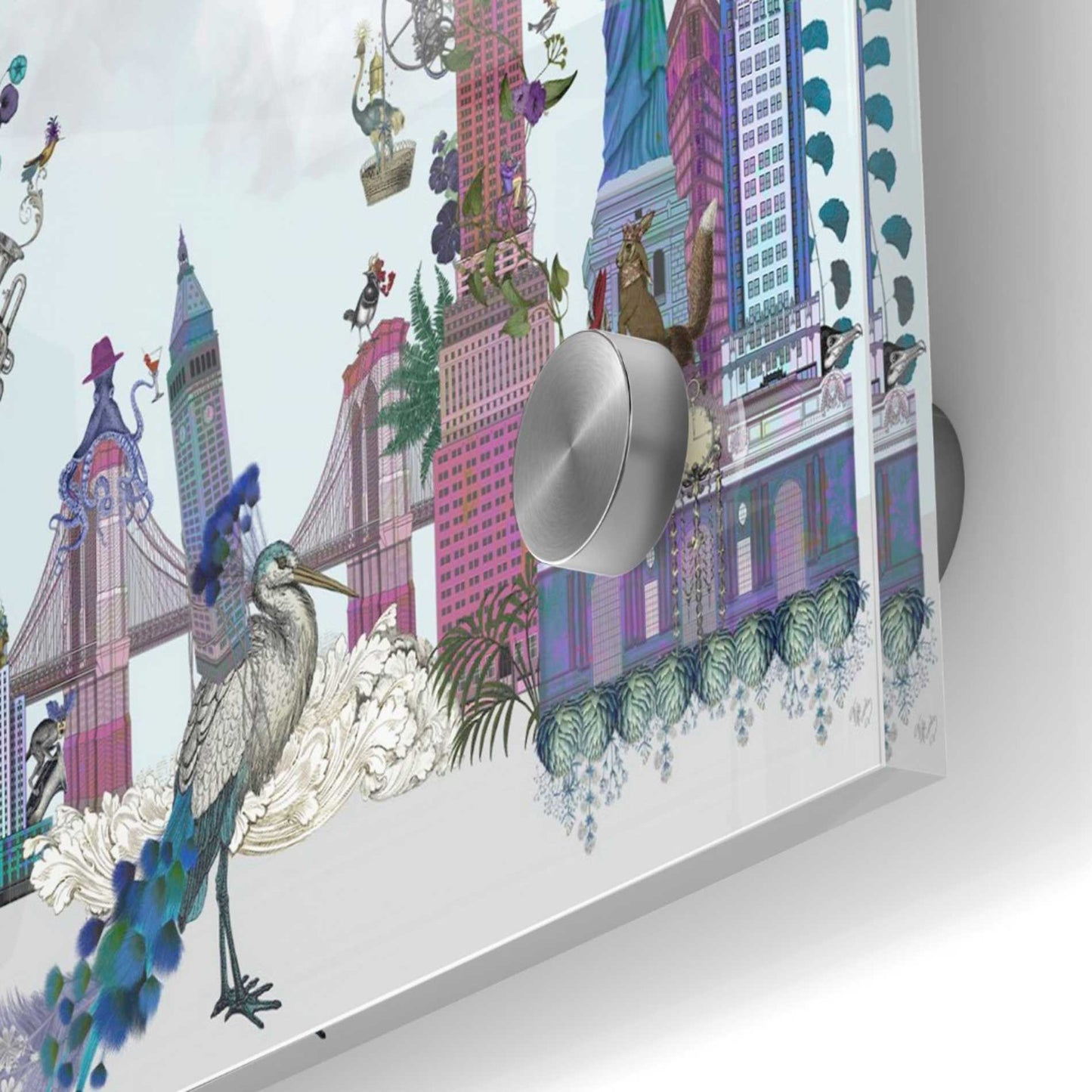 Epic Art 'New York City, Menagerie' by Fab Funky Acrylic Glass Wall Art,24x24