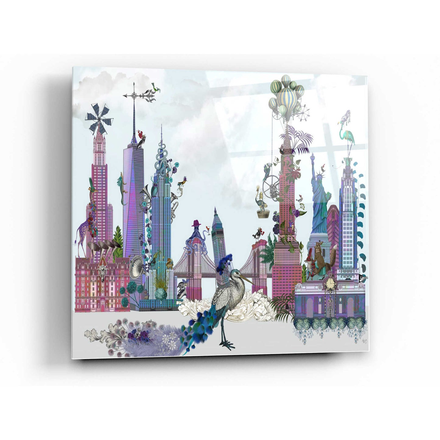 Epic Art 'New York City, Menagerie' by Fab Funky Acrylic Glass Wall Art,24x24