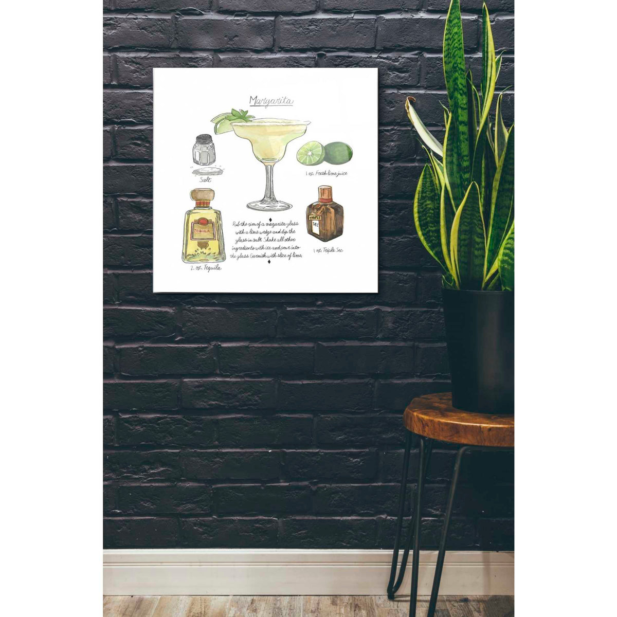 Epic Art 'Classic Cocktail - Margarita' by Naomi McCavitt Acrylic Glass Wall Art,24x24