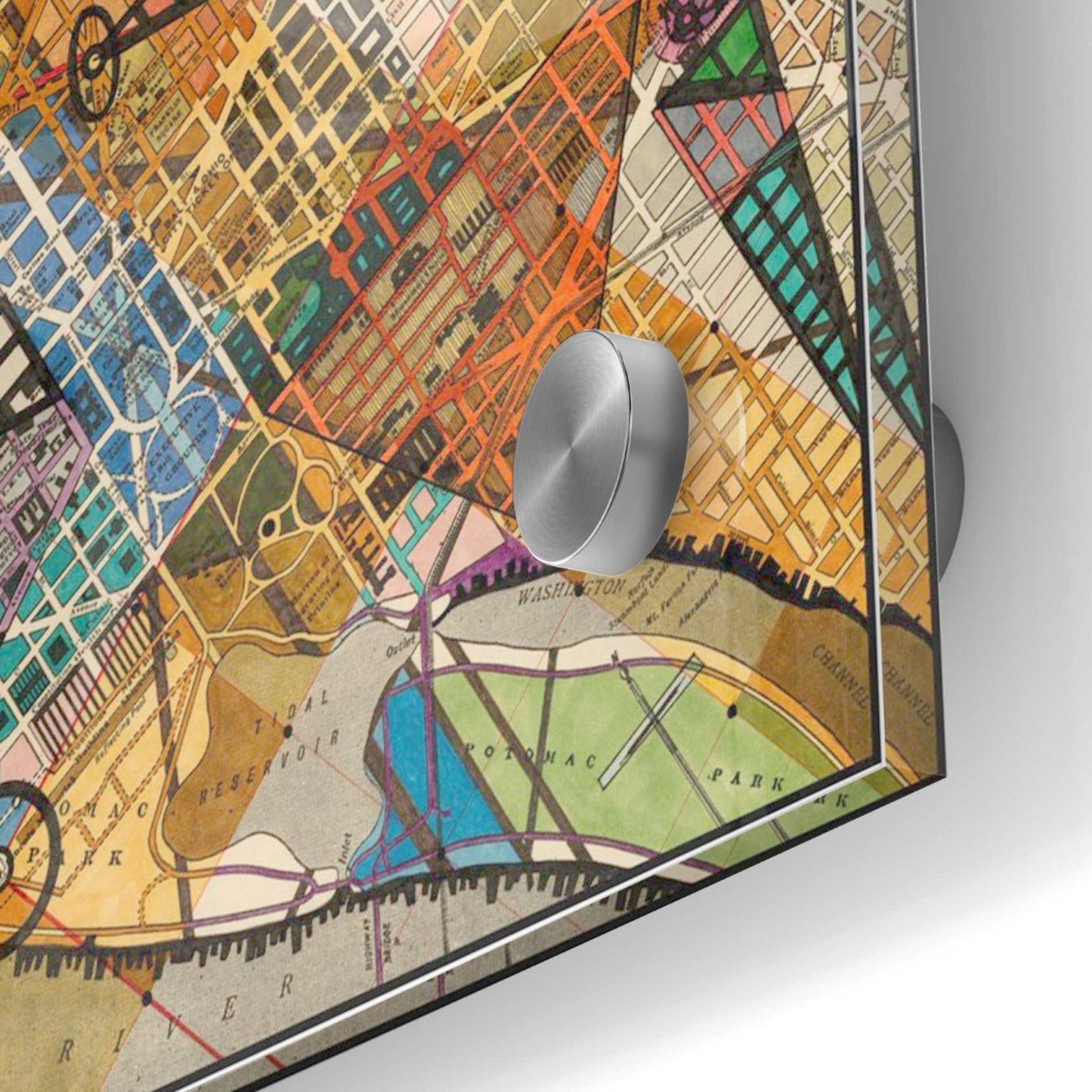 Epic Art 'Modern Map of D.C.' by Nikki Galapon Acrylic Glass Wall Art,24x24