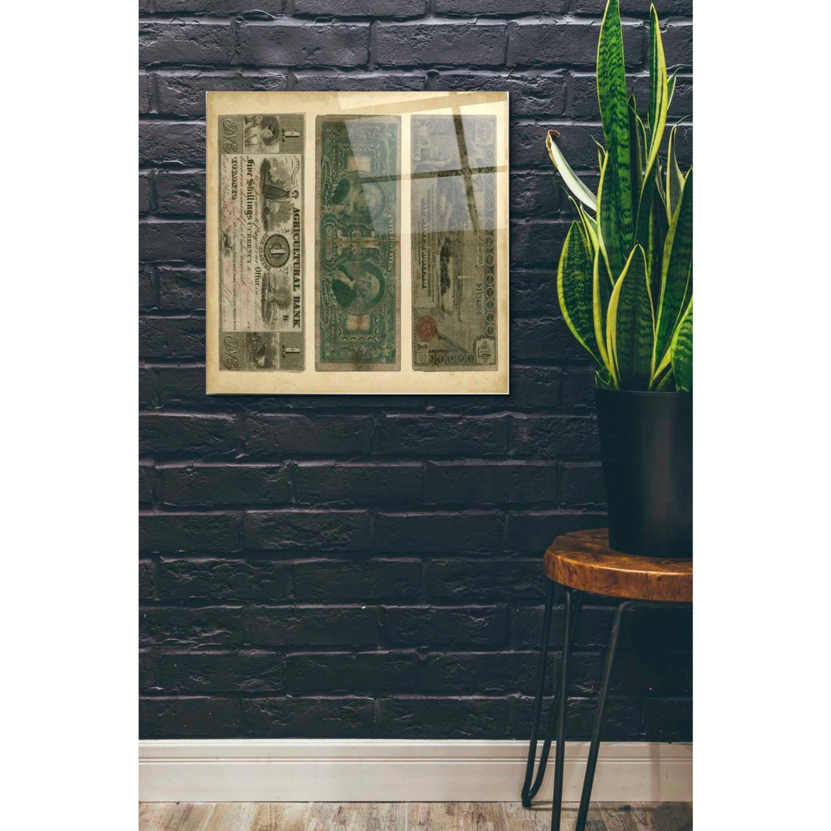 Epic Art 'Antique Currency V' by Vision Studio Acrylic Glass Wall Art,24x24