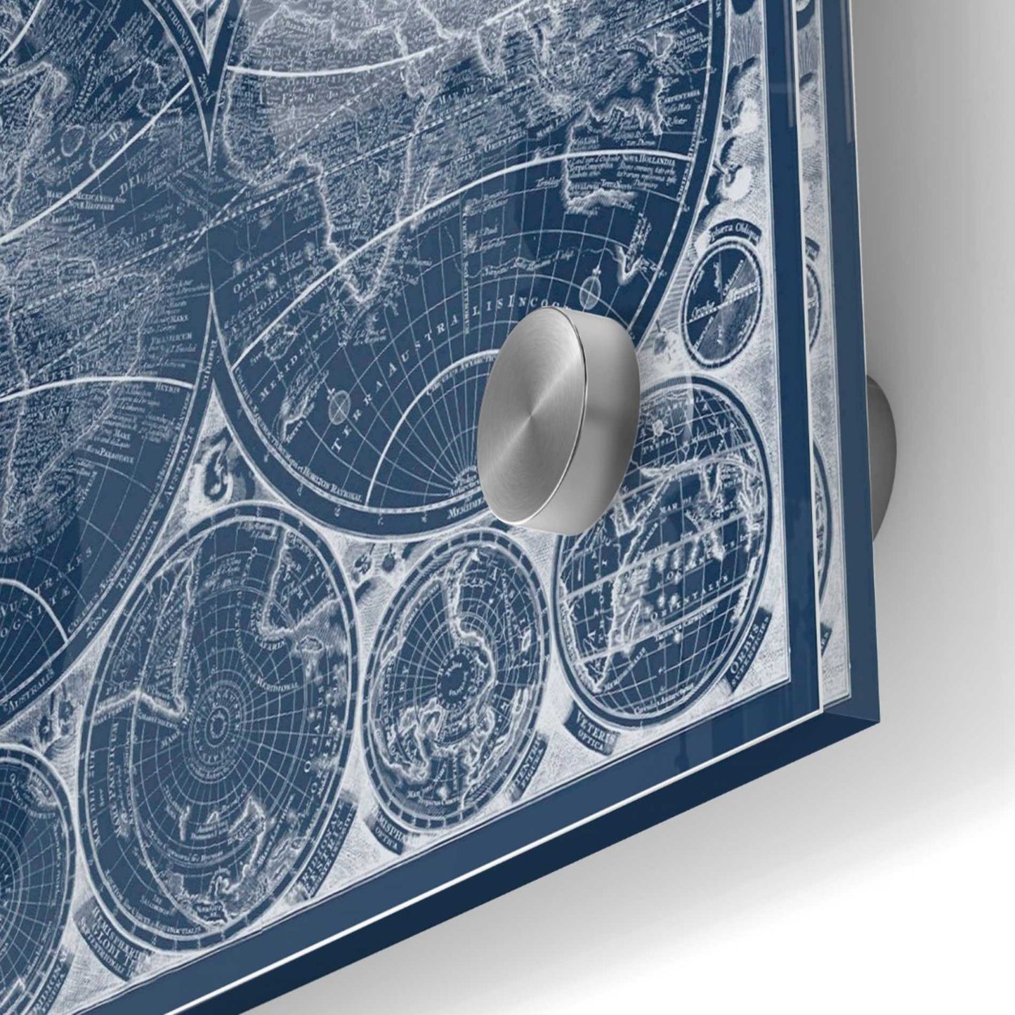 Epic Art 'World Globes Blueprint' by Vision Studio Acrylic Glass Wall Art,24x24